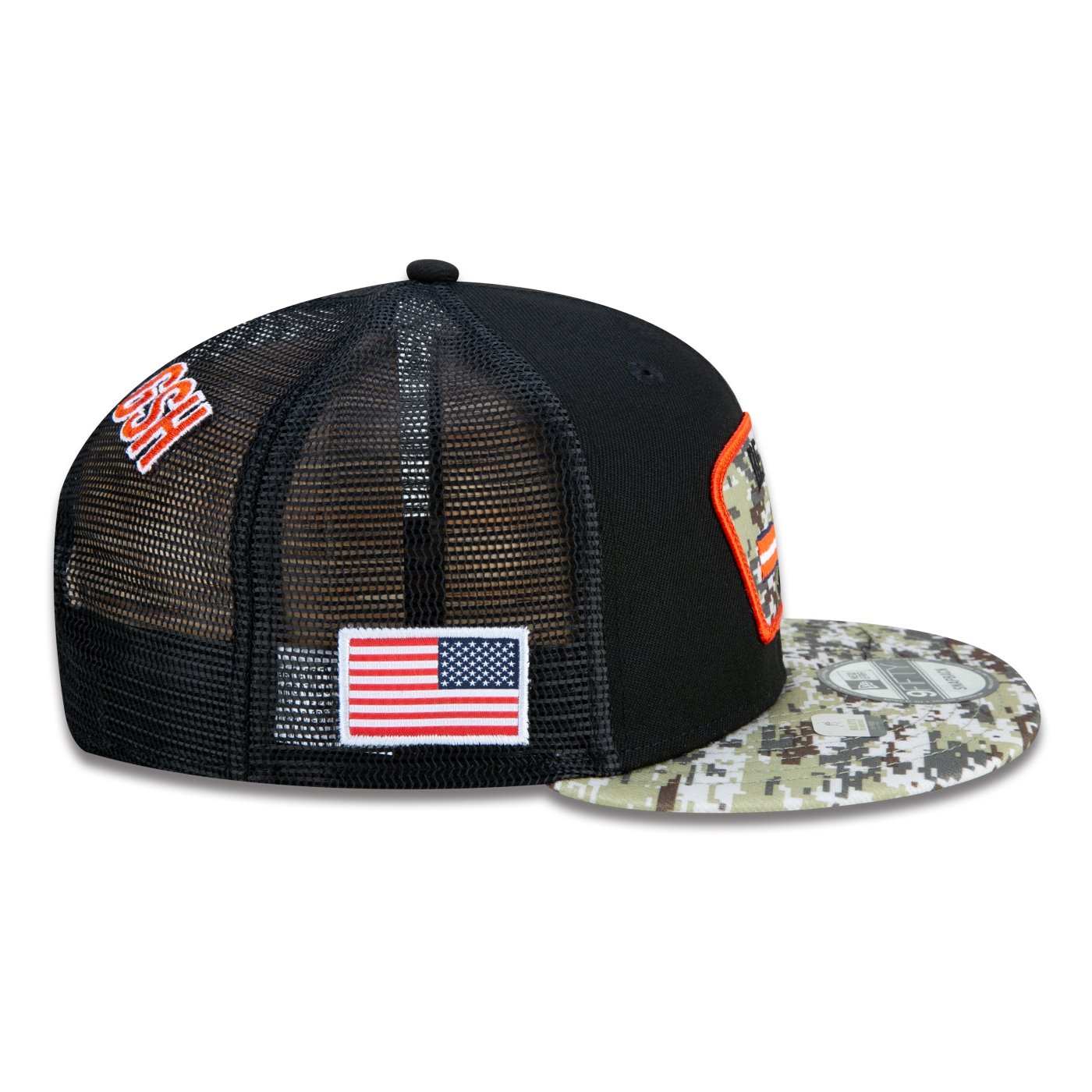 Boné New Era 9FIFTY Trucker Chicago Bears Salute To Service NFL Snapback Aba Reta Snapback Preto 5