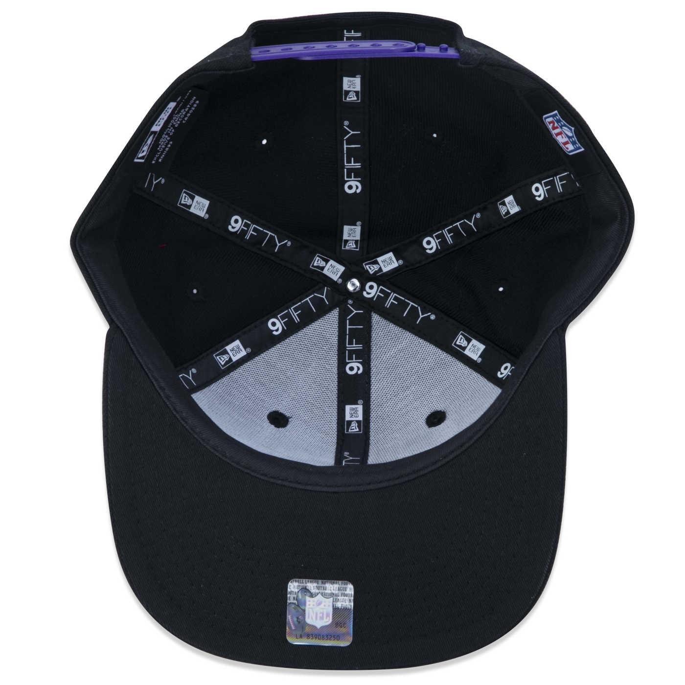 Bone New Era 9FIFTY Original Fit Snapback NFL Baltimore Ravens Aba Reta Preto Preto 5