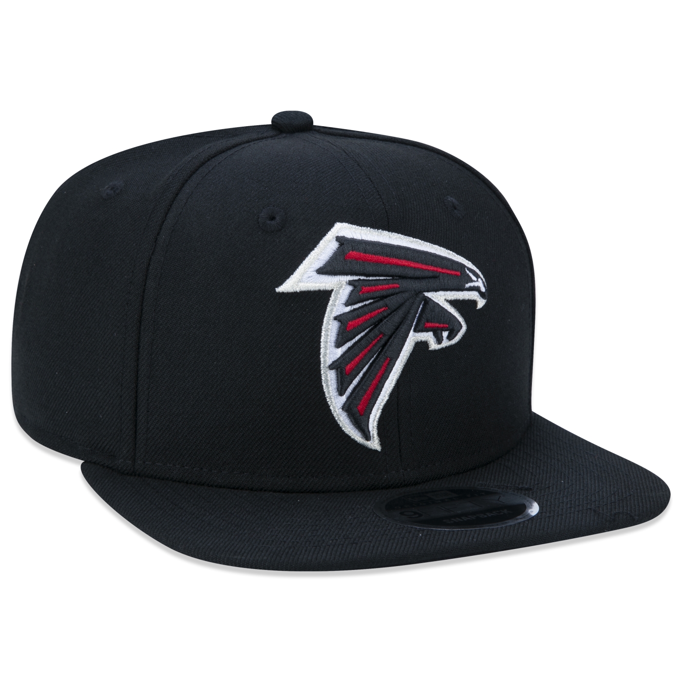 Bone New Era 9FIFTY Original Fit Snapback NFL Atlanta Falcons Aba Reta Preto Preto 3