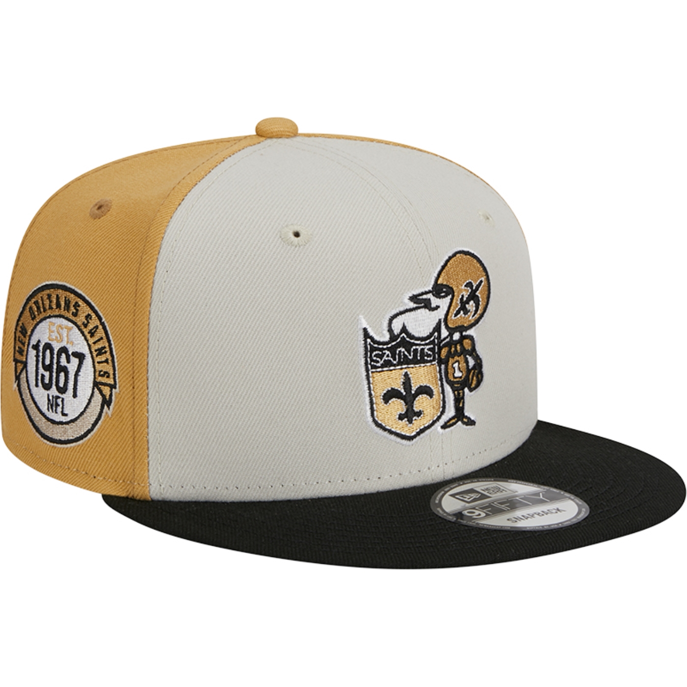 Bone New Era 9FIFTY New Orleans Saints Sideline Historico 2023 Preto 2