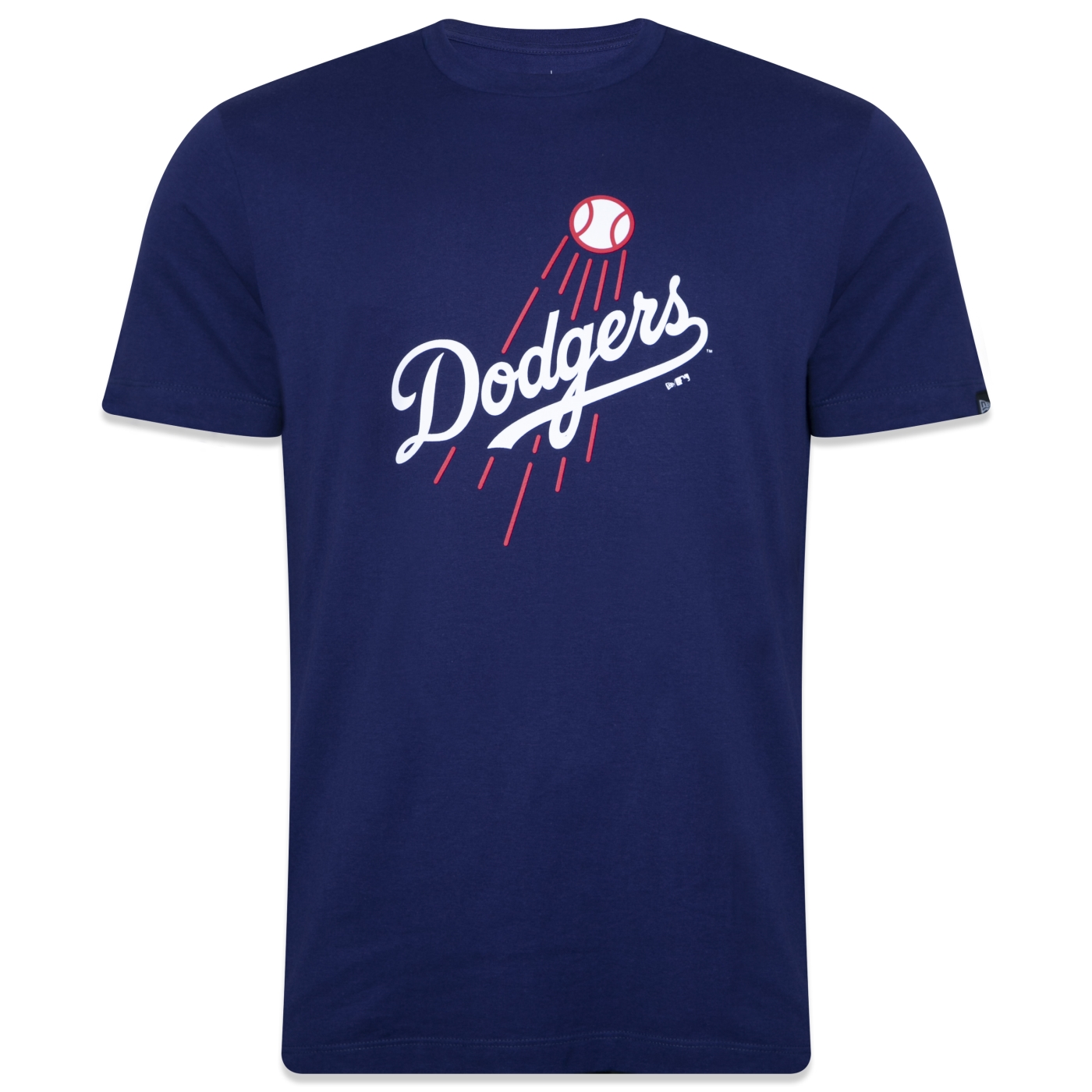 Camiseta New Era Regular MLB Los Angeles Dodgers Core Manga Curta Azul Royal