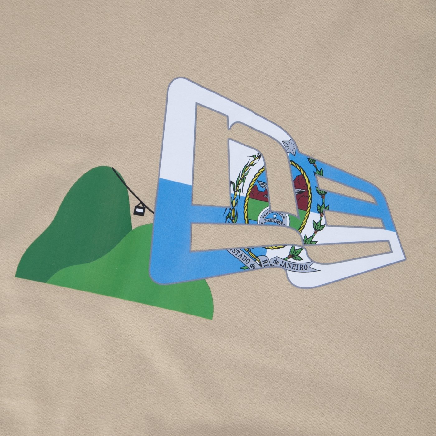 Camiseta New Era Core Cidade do Rio de Janeiro Bege 3