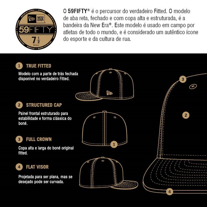 Bone New Era 59FIFTY San Francisco Giants MLB Preto 6