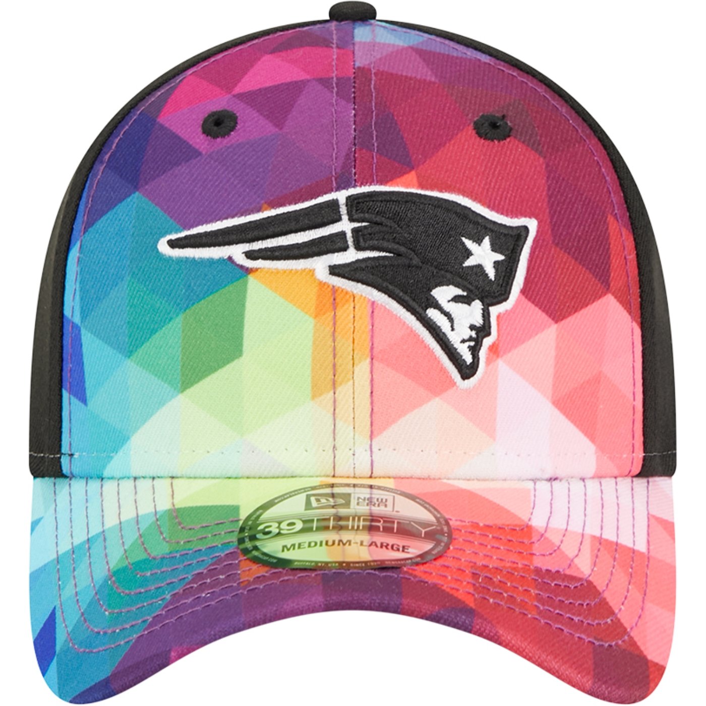 Bone New Era 39THIRTY Stretch Fit NFL Crucial Catch 2023 New England Patriots Multicores 3