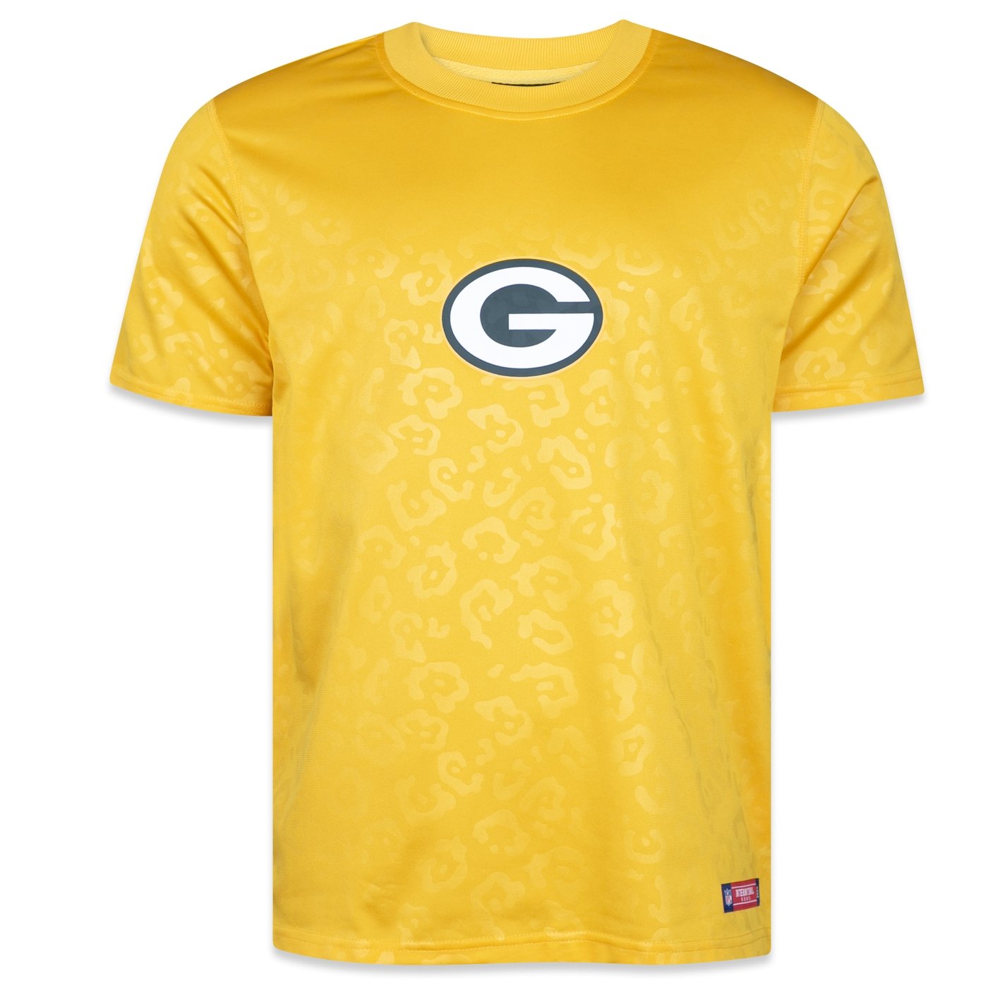 Camiseta New Era Regular Onca Pintada Green Bay Packers 2024 Sao Paulo Game Amarelo 1