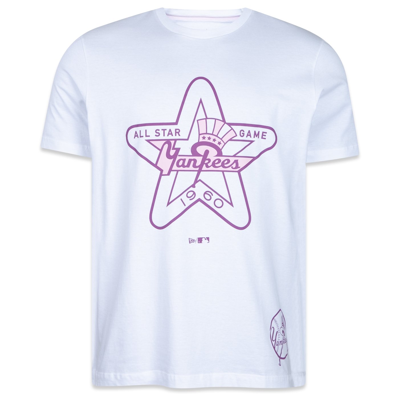 Camiseta New Era Regular New York Yankees All Core MLB Branco 1