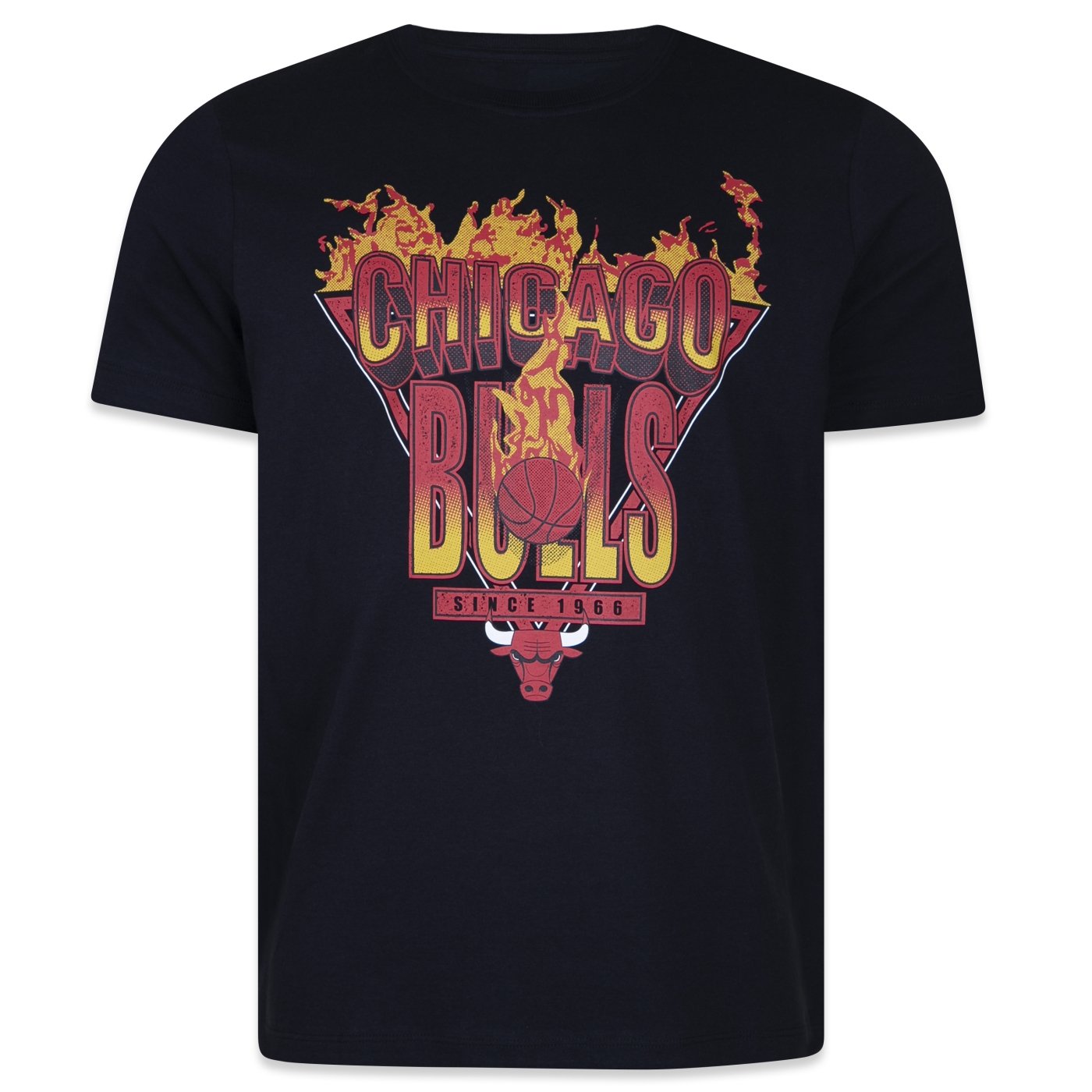 Camiseta New Era Regular NBA Chicago Bulls Core Preto 1
