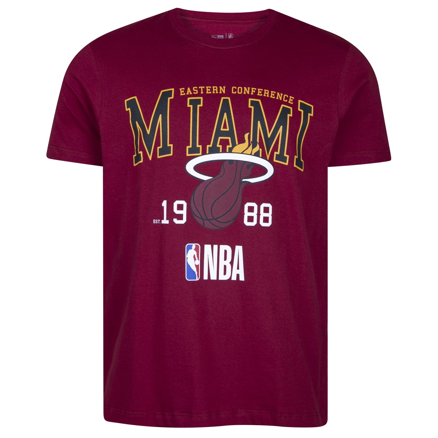 Camiseta New Era Regular NBA Miami Heat Sport Vermelho Escuro 1