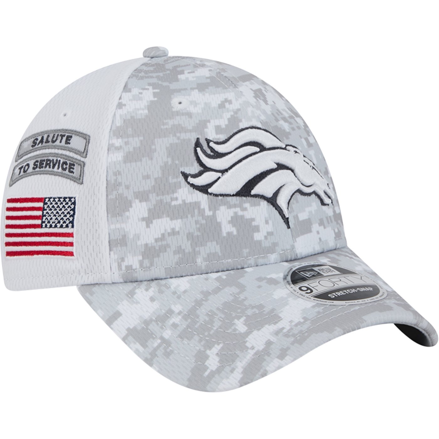 Bone New Era 9FORTY Stretch Snap Kansas City Chiefs NFL Salute To Service 2024-25 Cinza/Branco 2