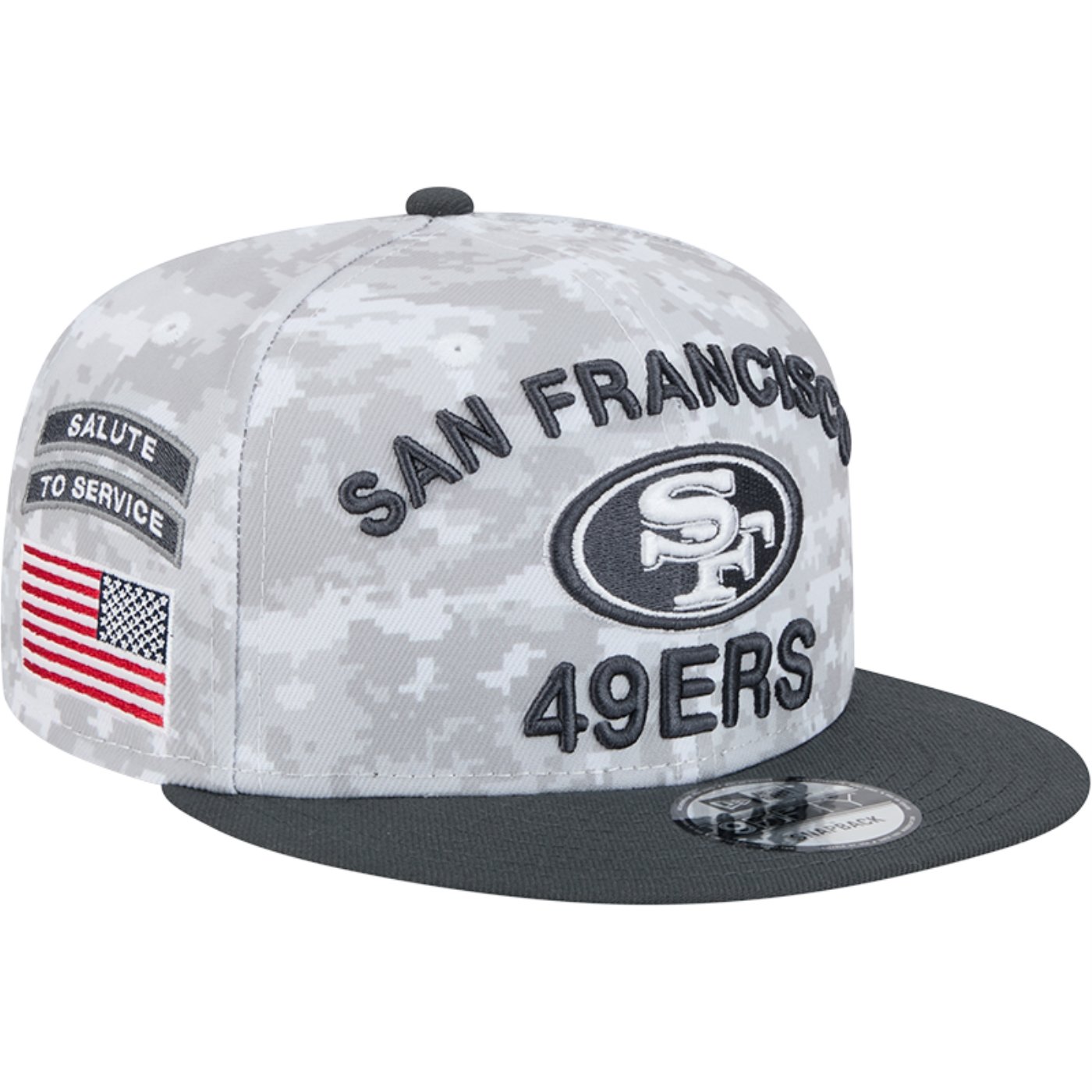 Bone New Era 9FIFTY San Francisco 49ers NFL Salute To Service 2024-25 Cinza 2