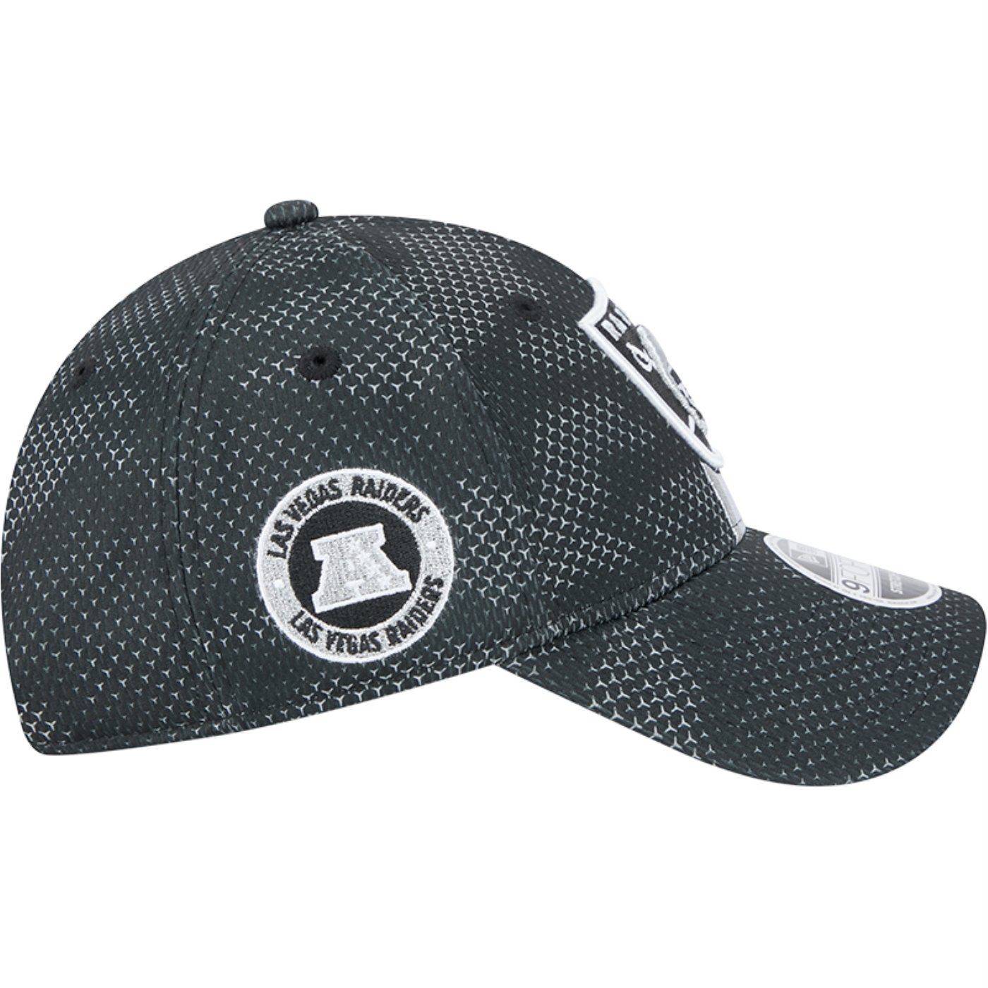 Bone New Era 9FORTY Stretch Snap Las Vegas Raiders NFL Sideline 2024-25 Preto 5