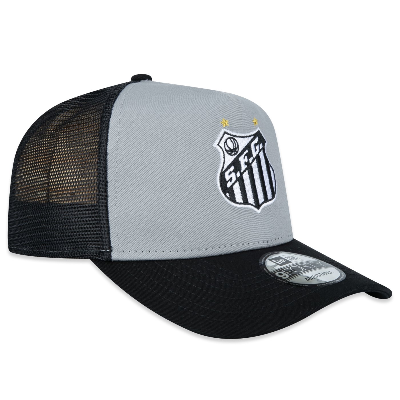 Bone New Era 9FORTY A-Frame Trucker Santos Futebol Cinza 2