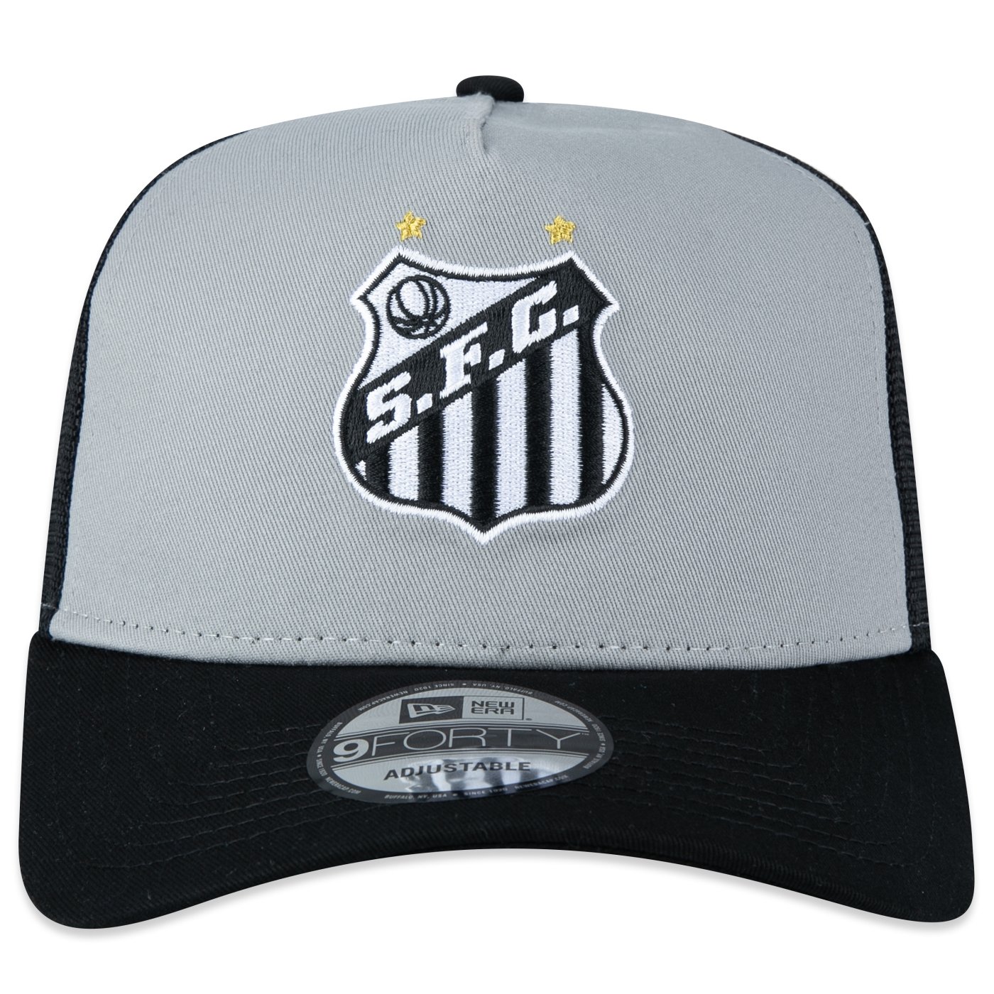 Bone New Era 9FORTY A-Frame Trucker Santos Futebol Cinza 3