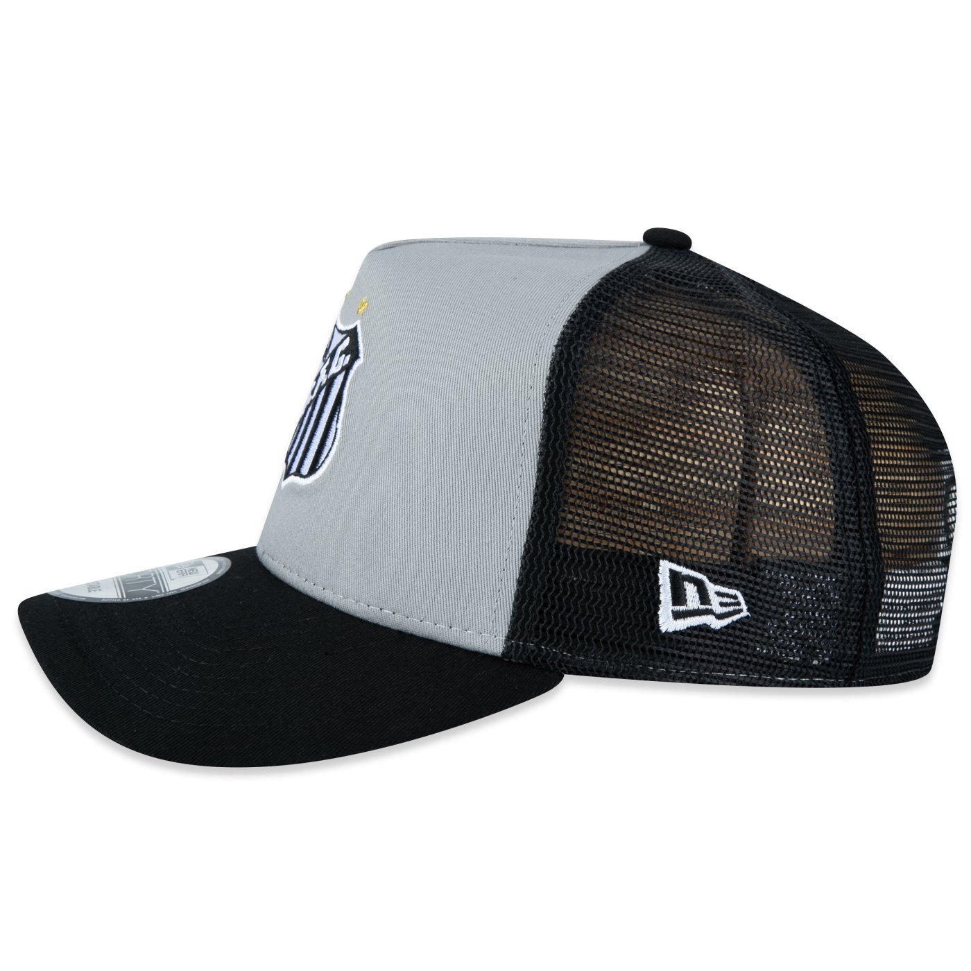 Bone New Era 9FORTY A-Frame Trucker Santos Futebol Cinza 4