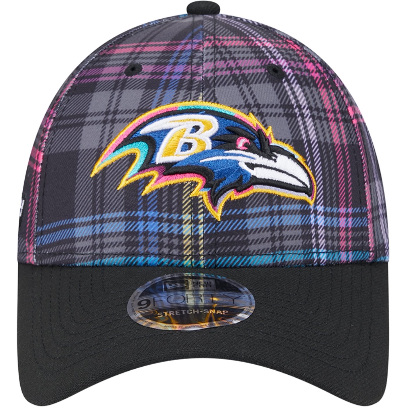 Bone New Era 9FORTY Stretch Snap Baltimore Ravens NFL Crucial Catch 2024 Preto 3