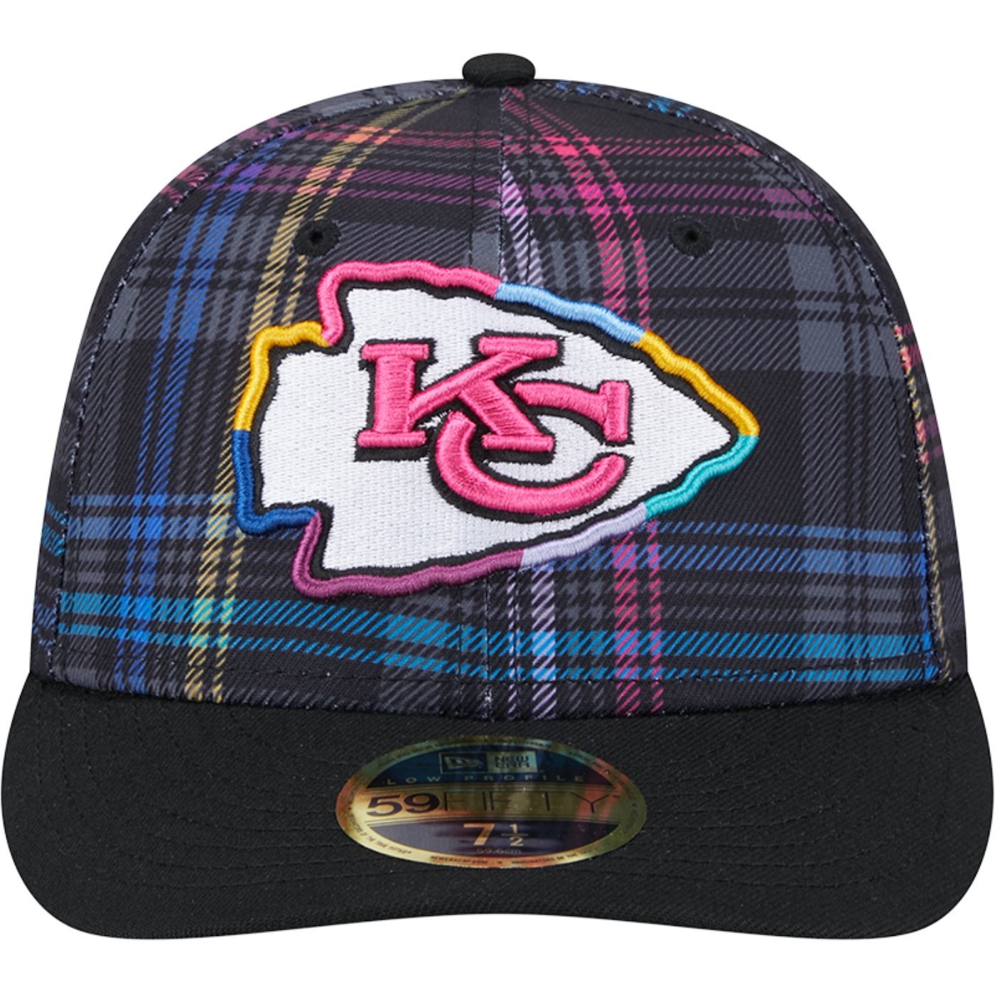 Bone New Era 59FIFTY Low Profile Kansas City Chiefs NFL Crucial Catch 2024 Preto 3