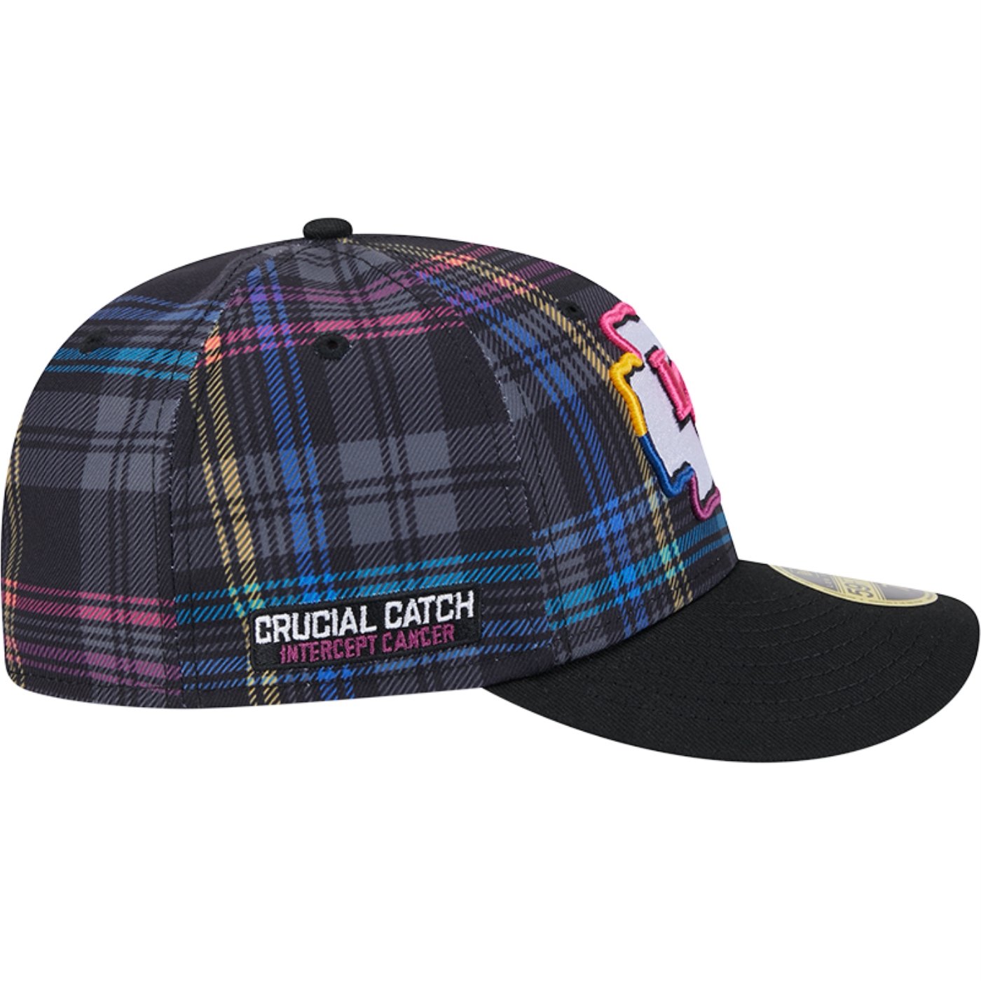 Bone New Era 59FIFTY Low Profile Kansas City Chiefs NFL Crucial Catch 2024 Preto 5