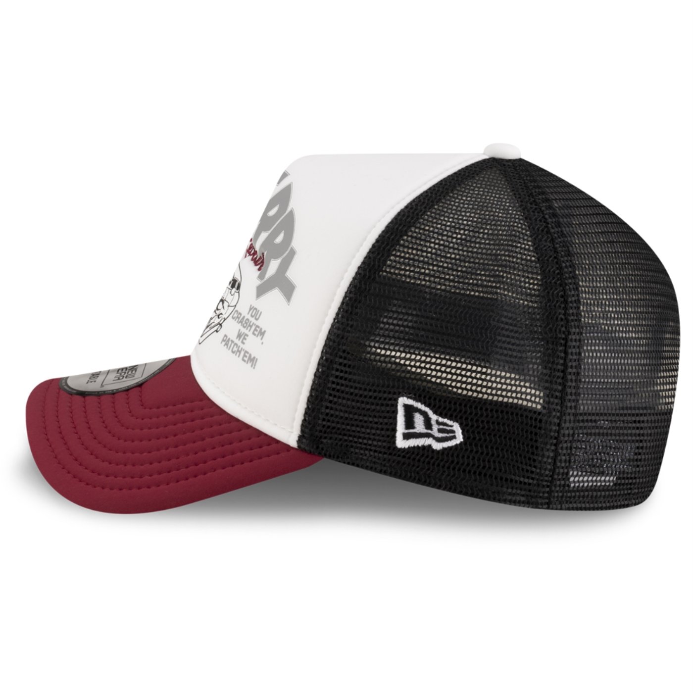 Bone New Era 9FORTY A-Frame Trucker Tom & Jerry Auto Repair Vermelho 4