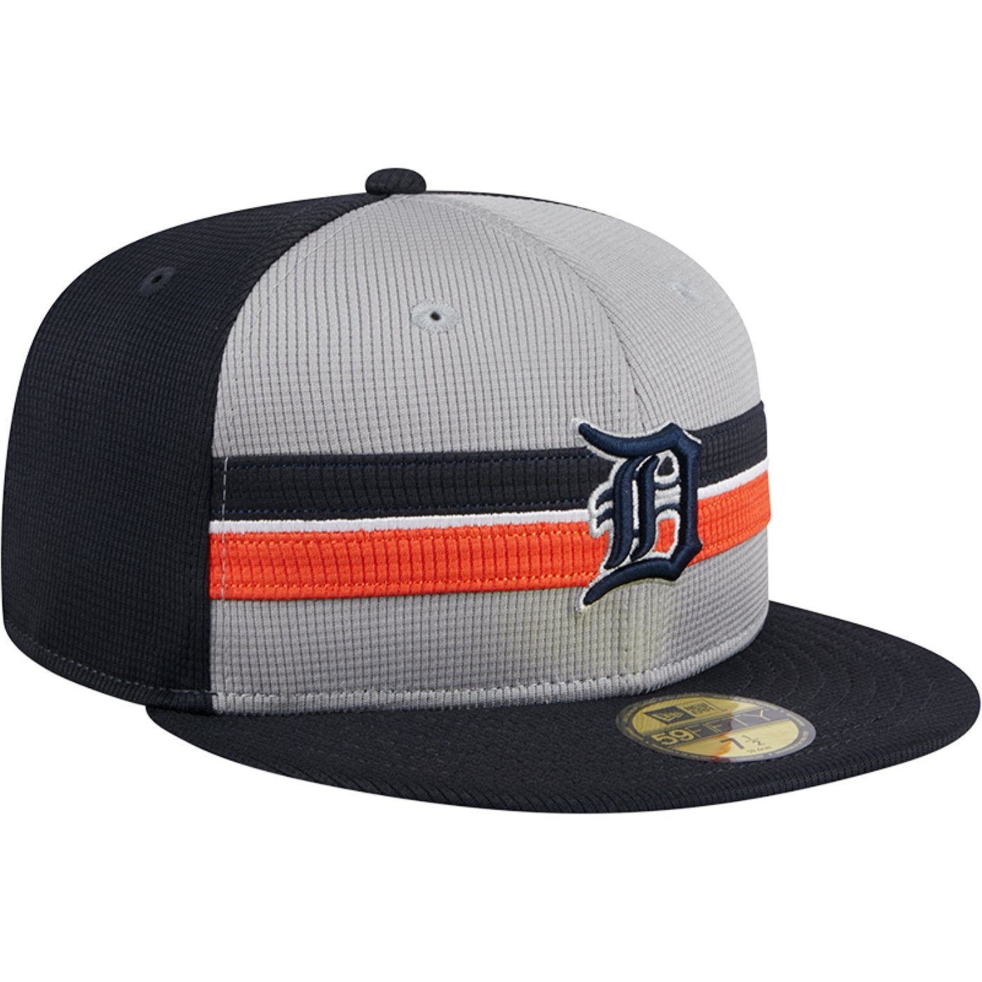 Bone New Era 59FIFTY Fitted Batting Practice 2025 MLB Detroit Tigers Cinza/Marinho 2
