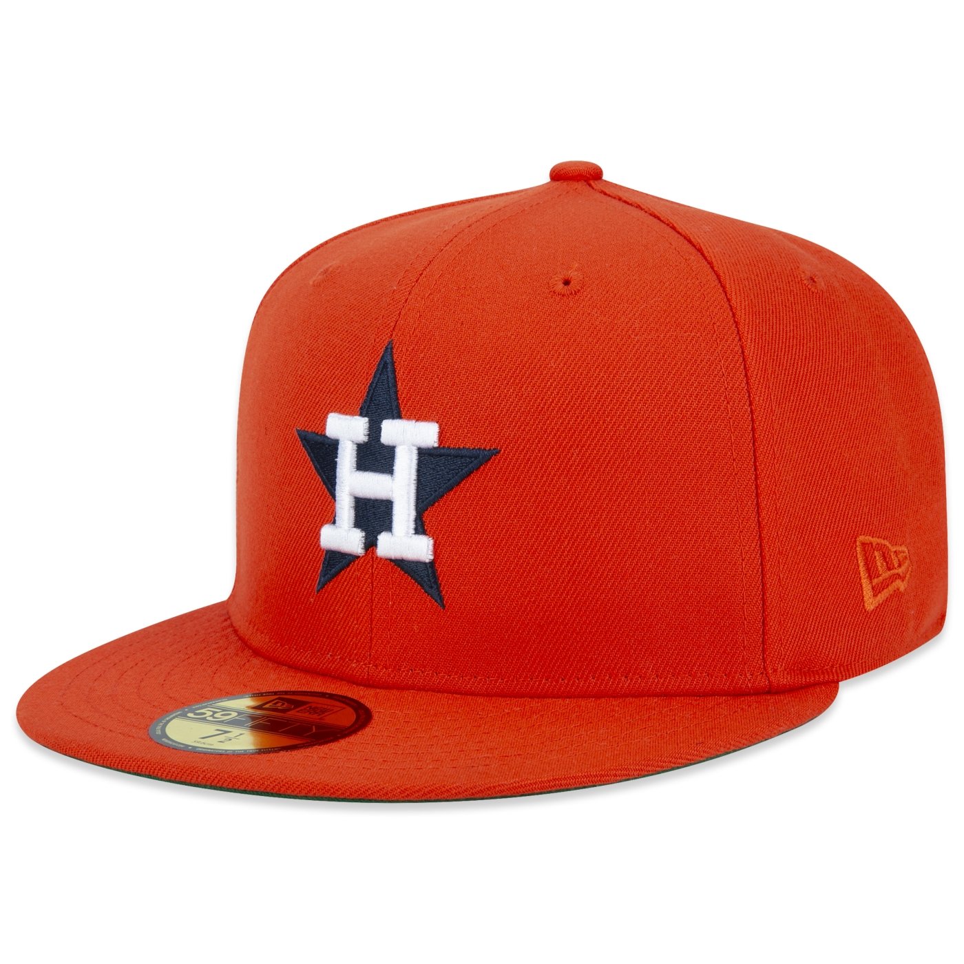 Bone New Era 59FIFTY Fitted MLB Houston Astros Fanpage Laranja
