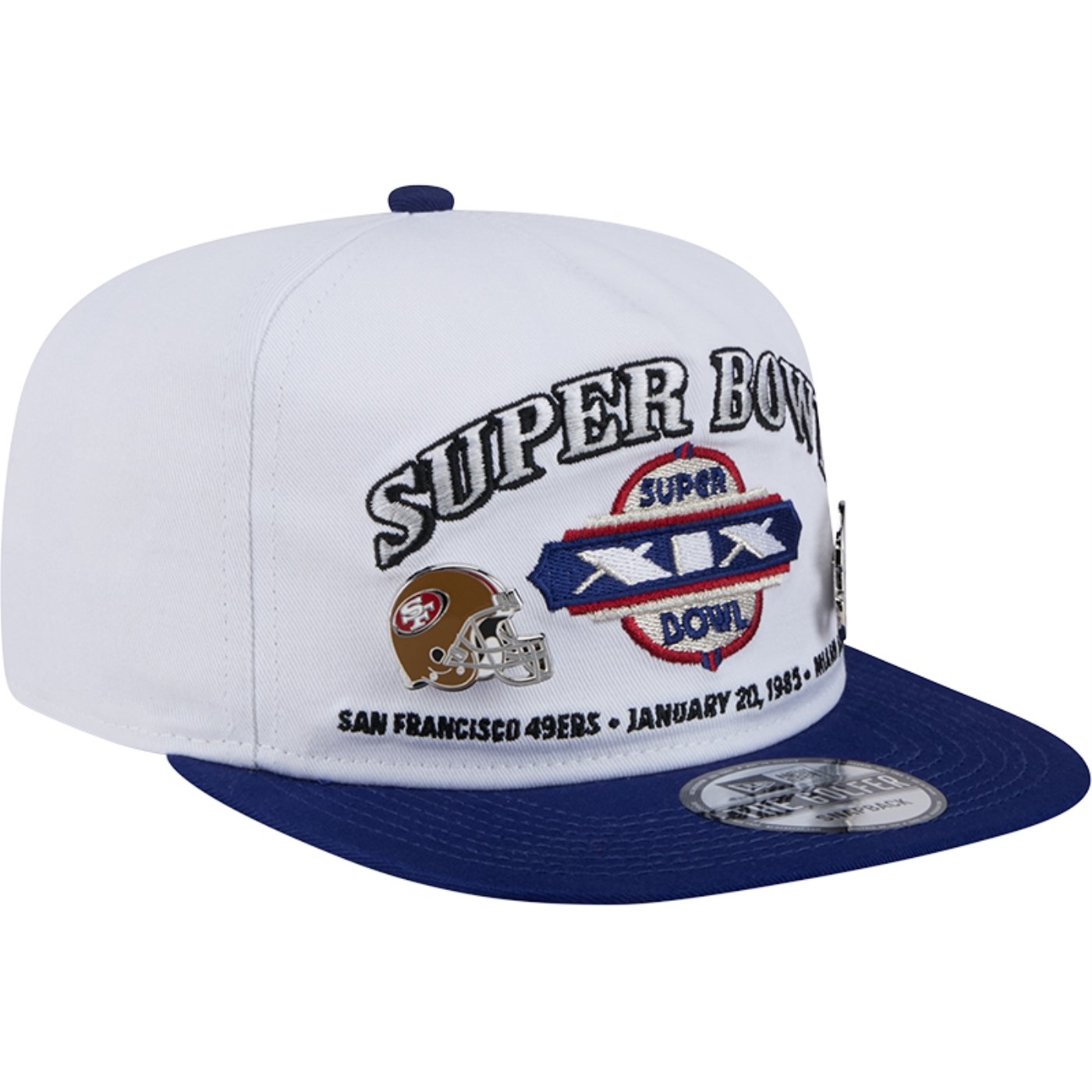 Bone New Era Golfer Super Bowl XIX Championship Pin Branco 2