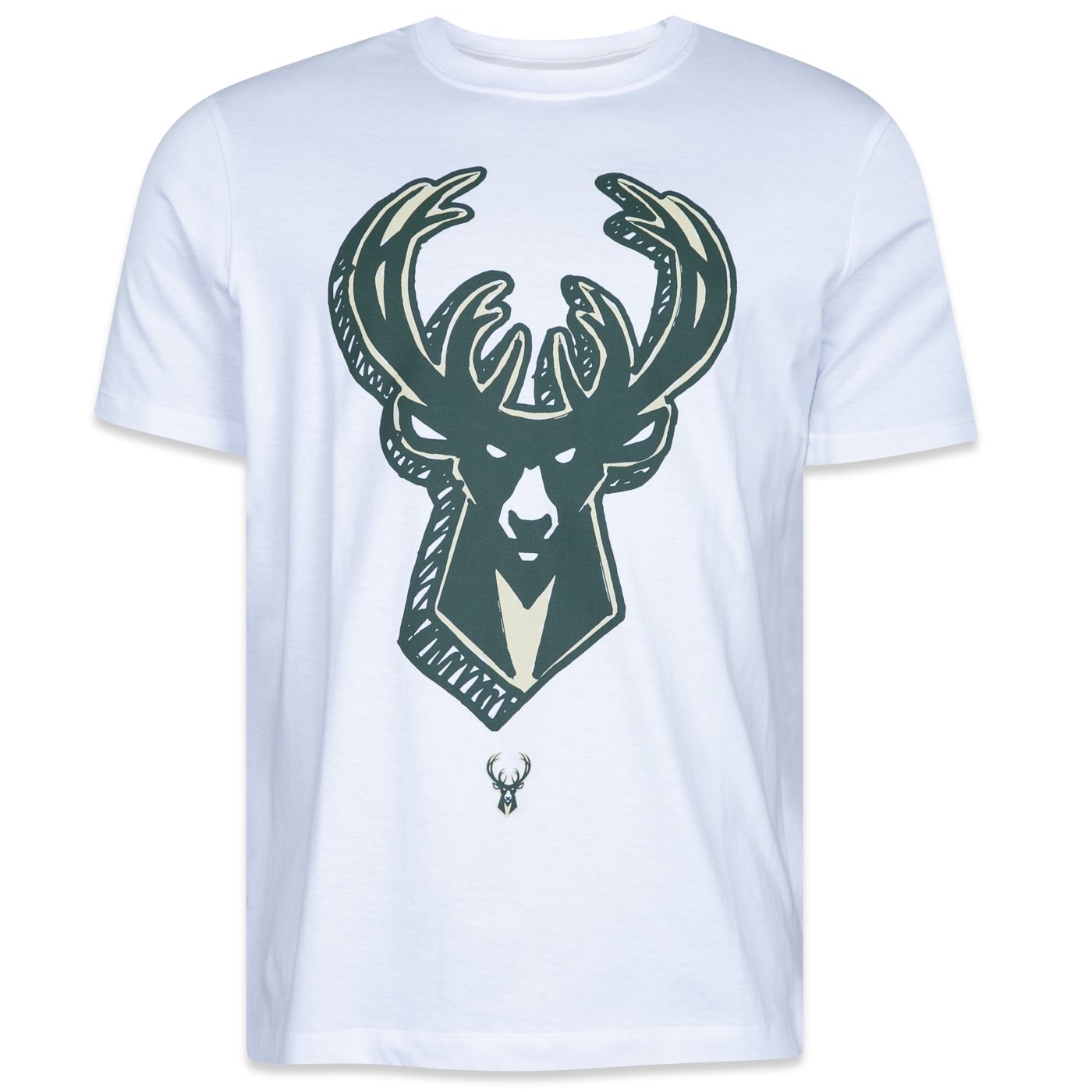 Camiseta New Era Regular NBA Milwaukee Bucks Core Branco 1