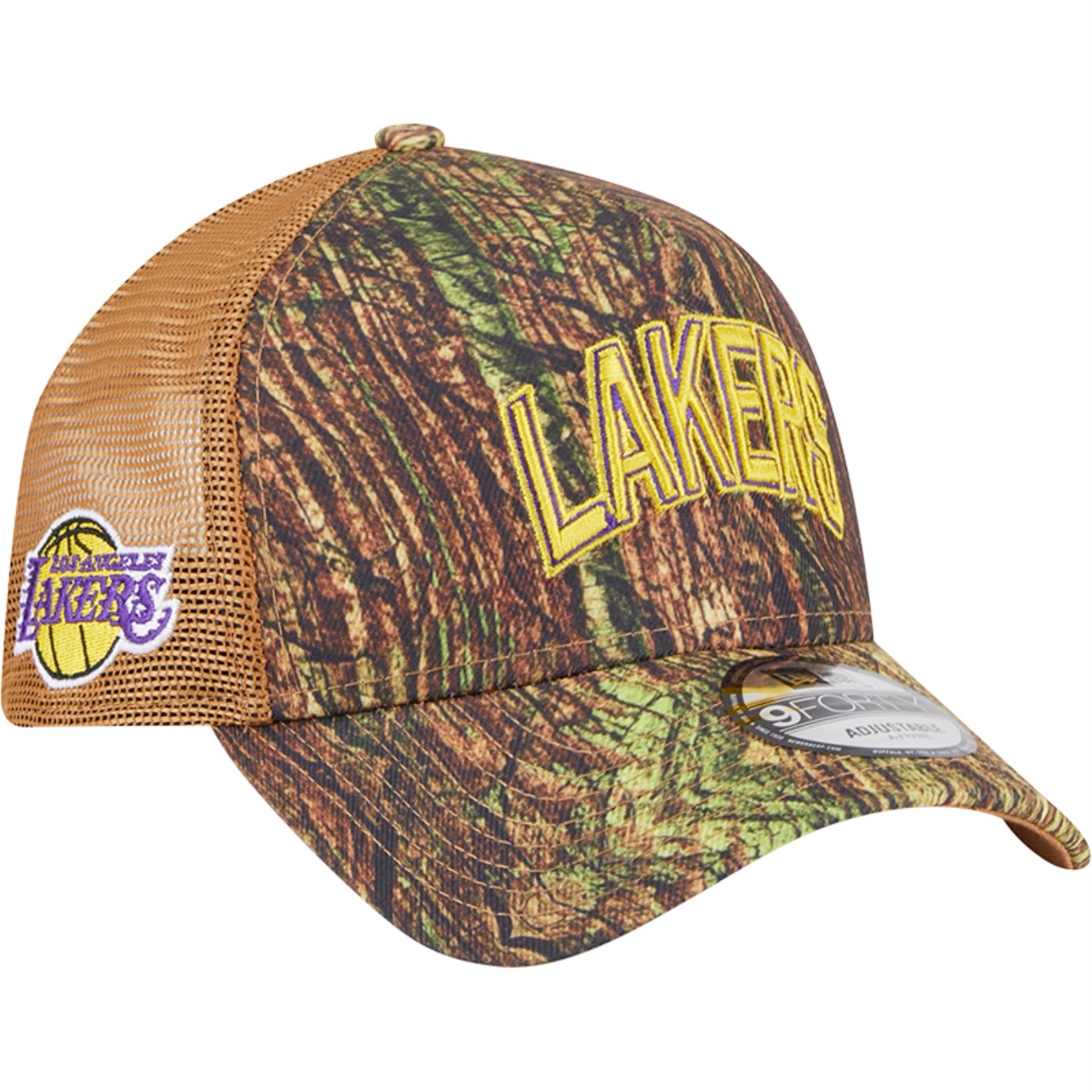 Bone New Era 9FORTY A-Frame Trucker Los Angeles Lakers All-Star Game 2025 Fan Pack Grove Kaki 2