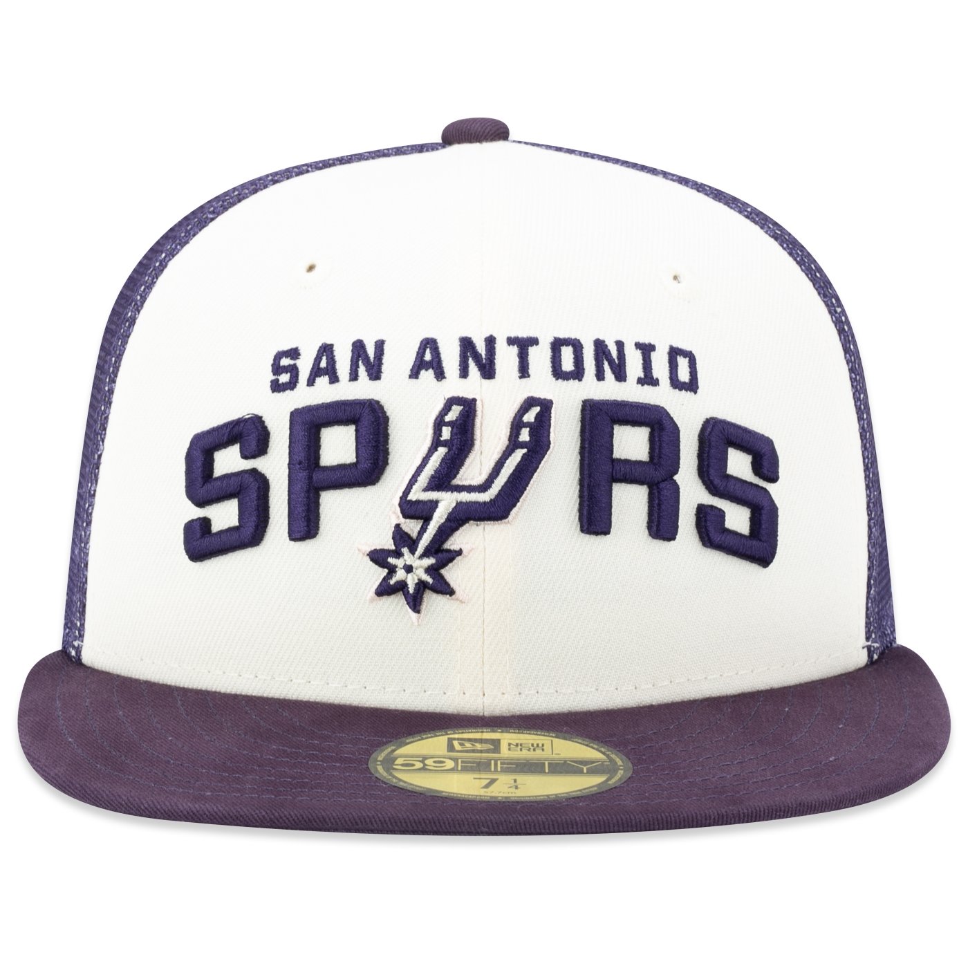 Bone New Era 59FIFTY Fitted Trucker NBA San Antonio Spurs Sunset Off White/Roxo 2