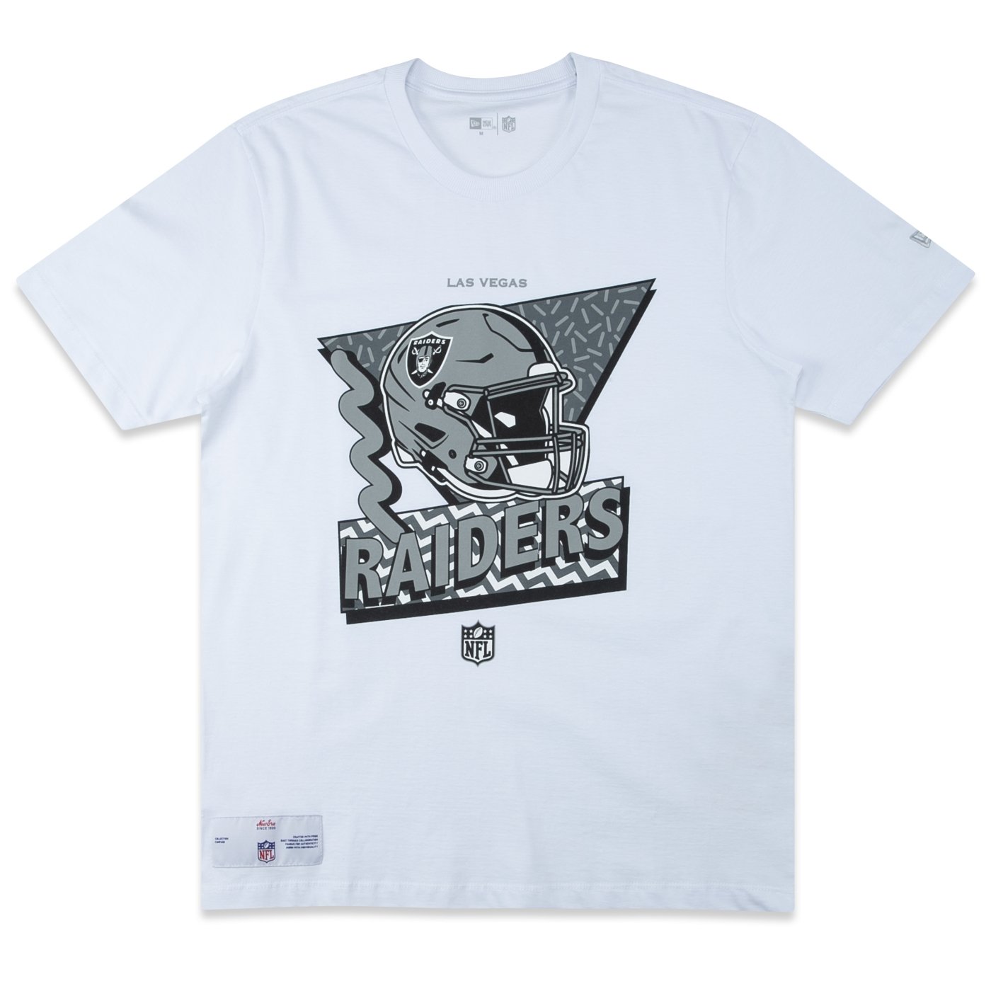 Camiseta New Era Regular NFL Las Vegas Raiders Fanpage Branco