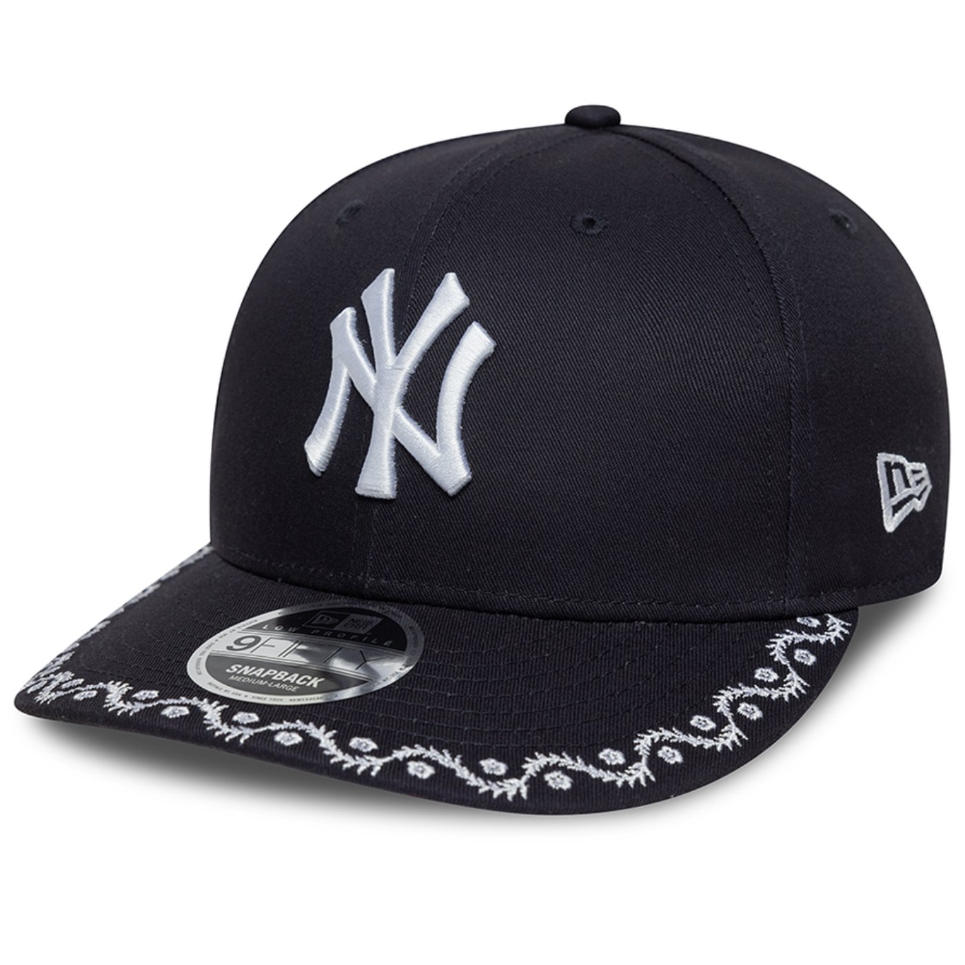 Bone New Era 9FIFTY Low Profile New York Yankees MLB Floral Preto 1