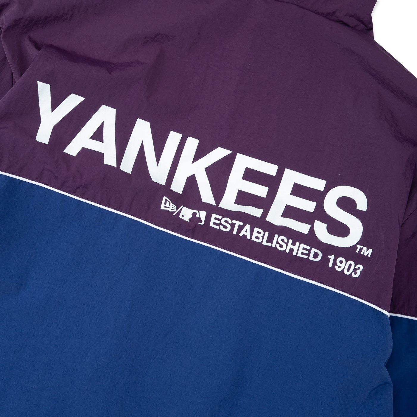 Jaqueta New Era Corta Vento MLB New York Yankees Institutional Style Marinho/Vinho 3