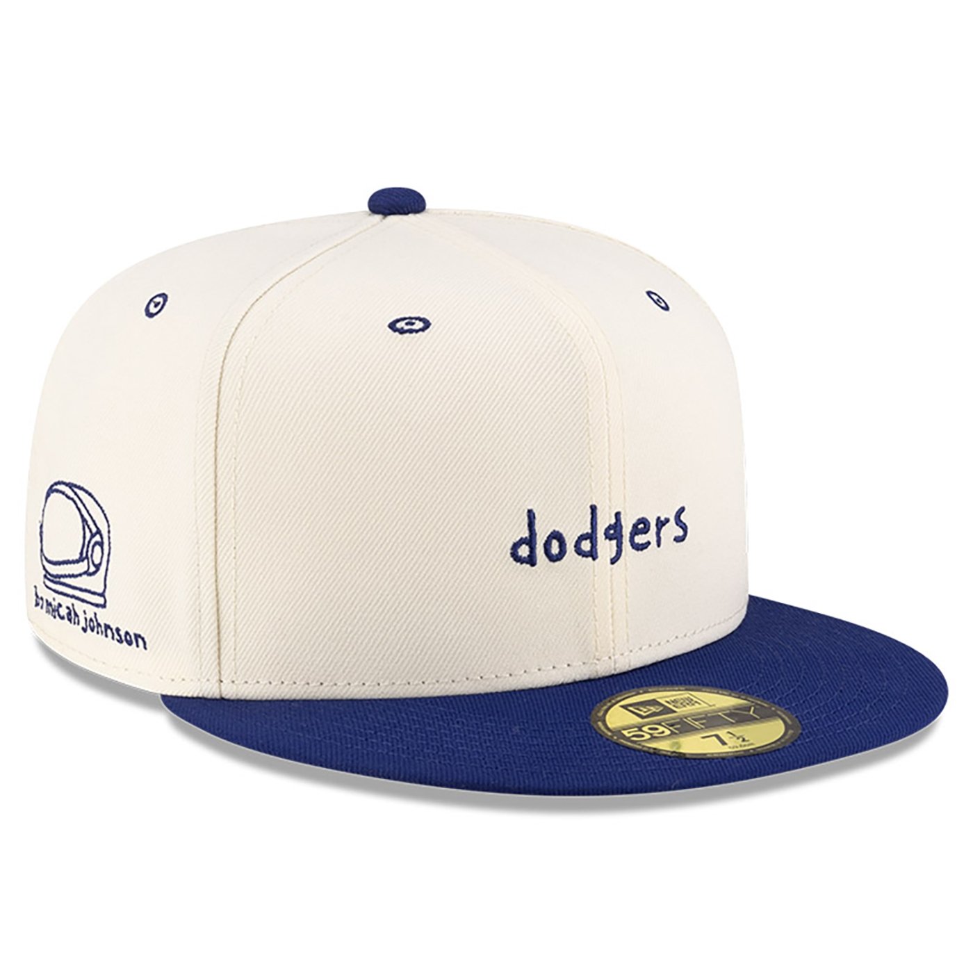 Bone New Era 59FIFTY Fitted Micah Johnson x Los Angeles Dodgers Script MLB Off White/Azul 3