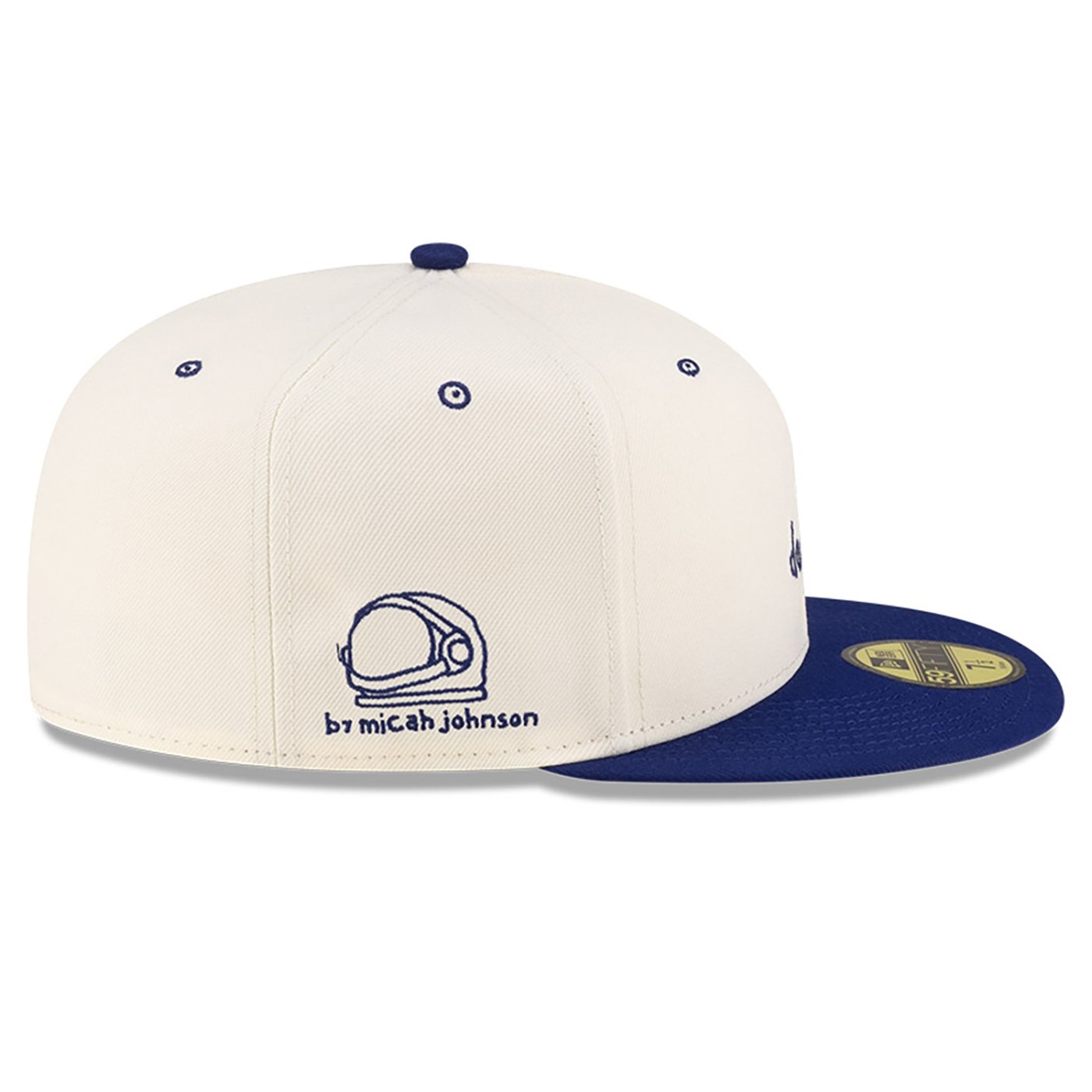 Bone New Era 59FIFTY Fitted Micah Johnson x Los Angeles Dodgers Script MLB Off White/Azul 4