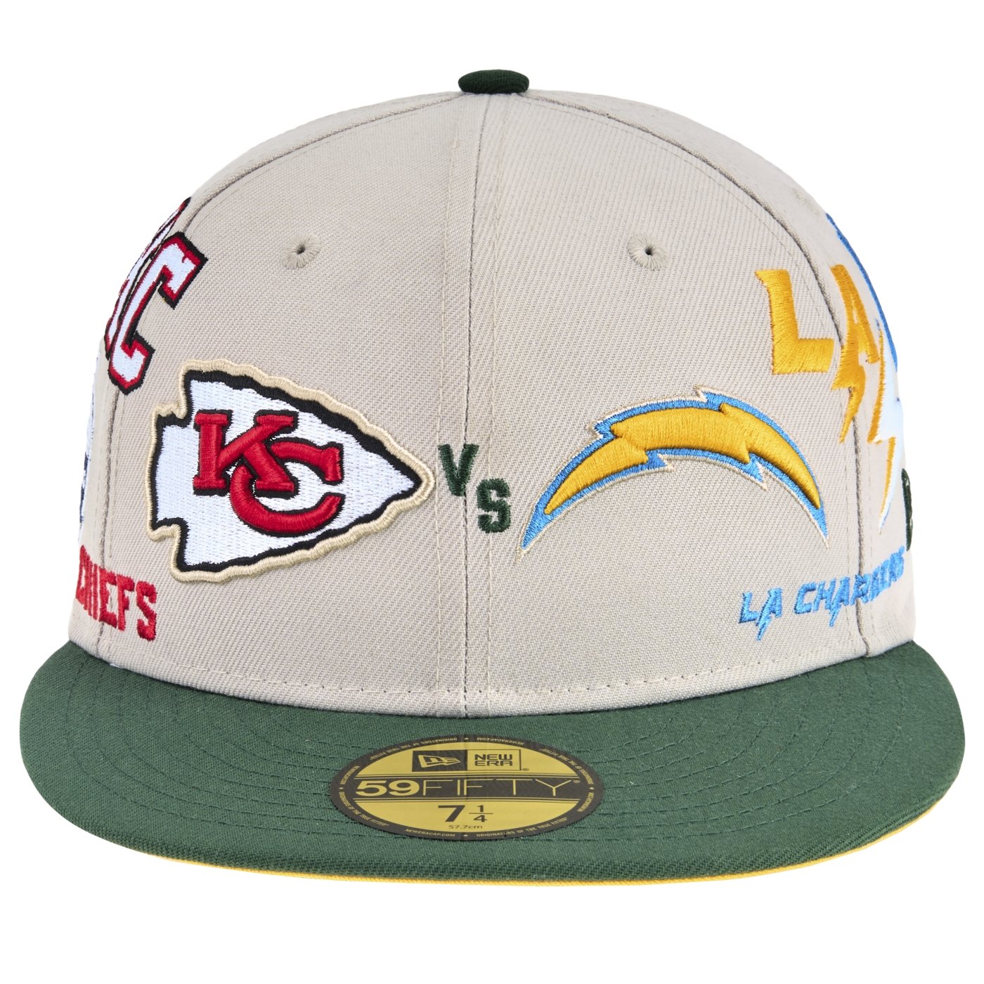 Bone New Era 59FIFTY Fitted Chargers X Chiefs NFL Game 2025 Cinza