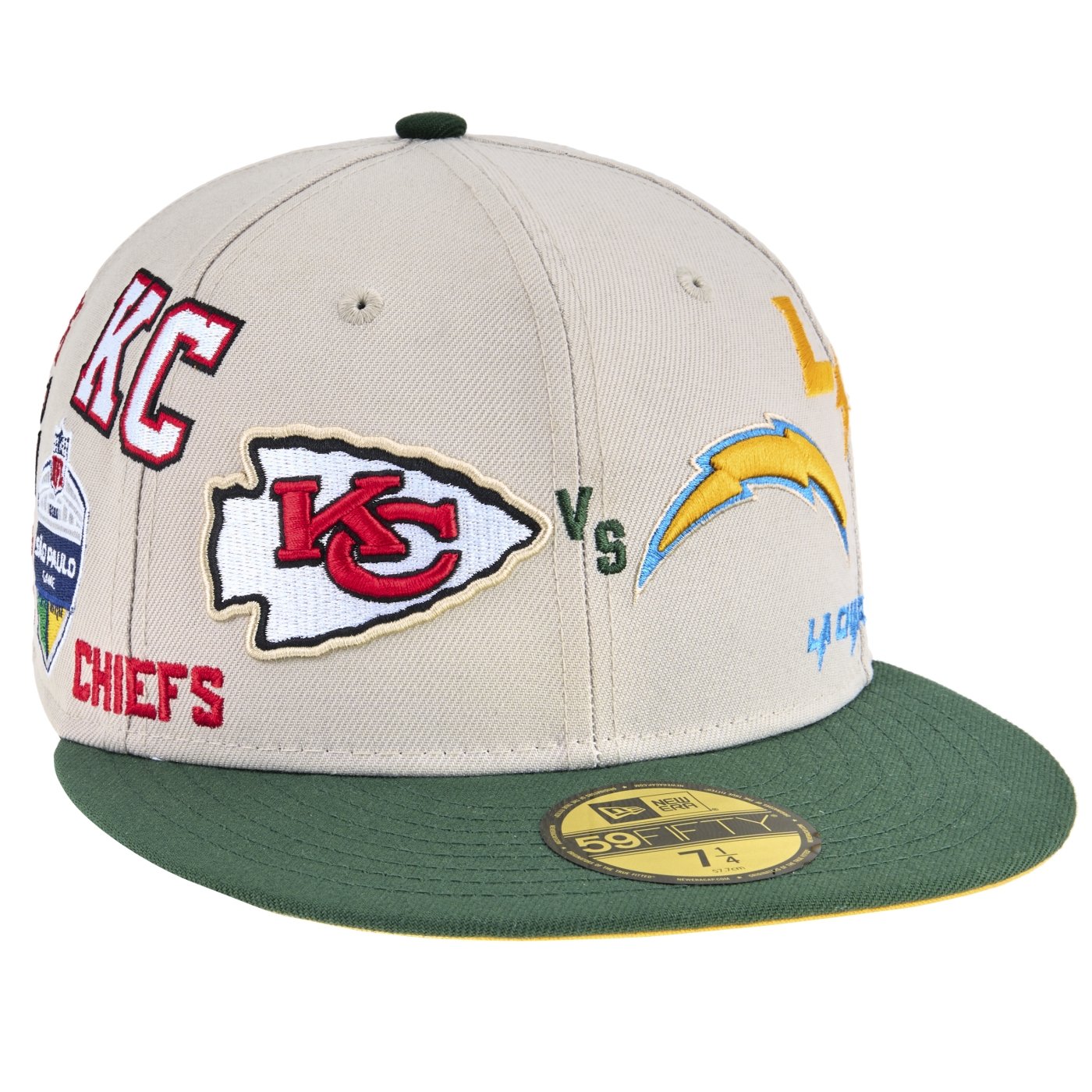 Bone New Era 59FIFTY Fitted Chargers X Chiefs NFL Game 2025 Cinza 3