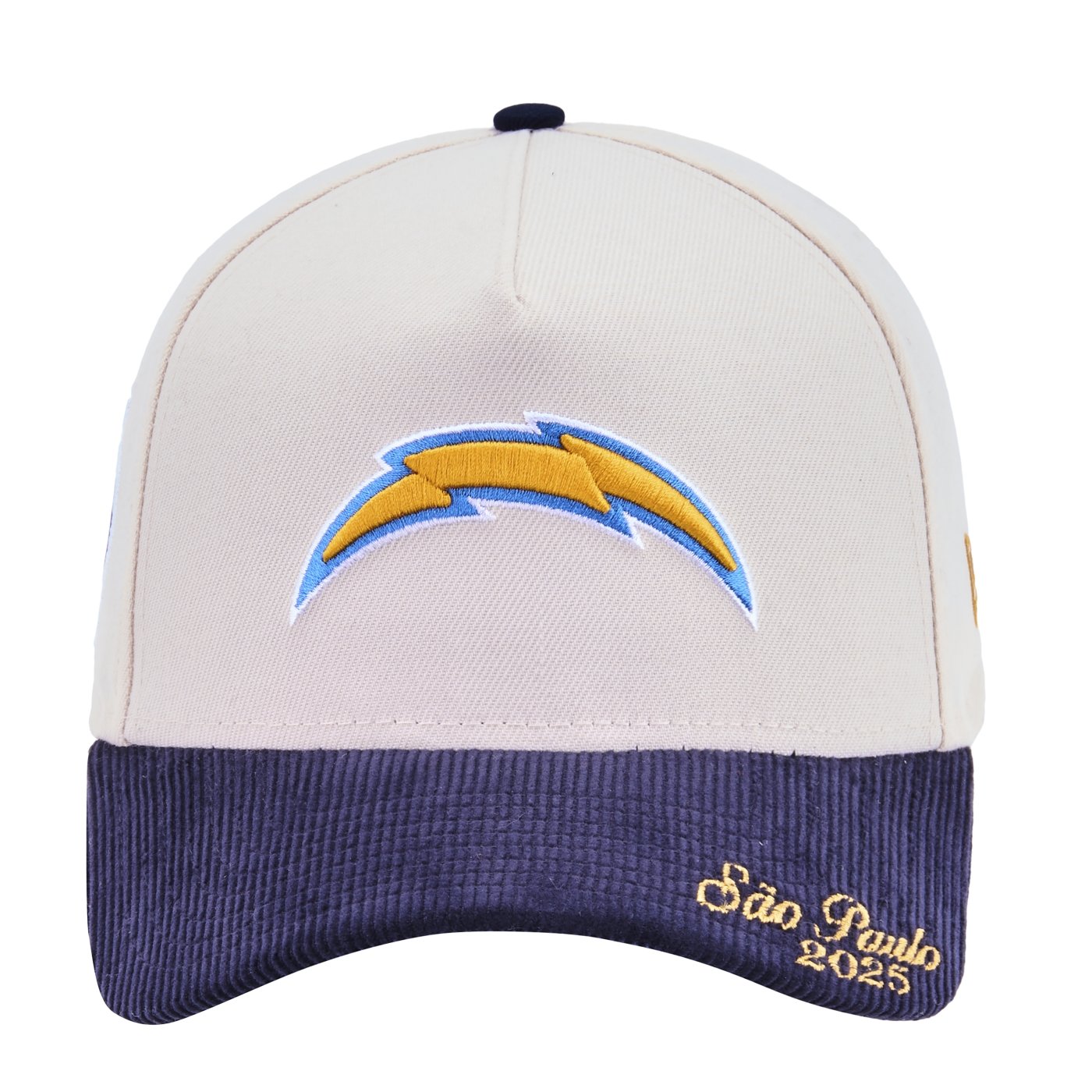 Boné New Era 9FORTY A-Frame Los Angeles Chargers NFL Game 2025 Off White/Azul 2