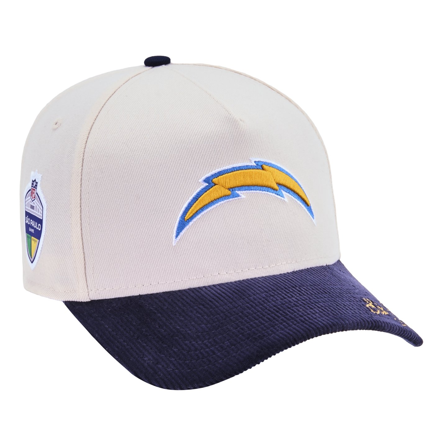 Boné New Era 9FORTY A-Frame Los Angeles Chargers NFL Game 2025 Off White/Azul 3
