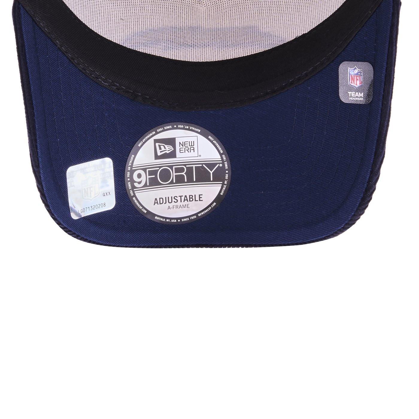 Boné New Era 9FORTY A-Frame Los Angeles Chargers NFL Game 2025 Off White/Azul 6