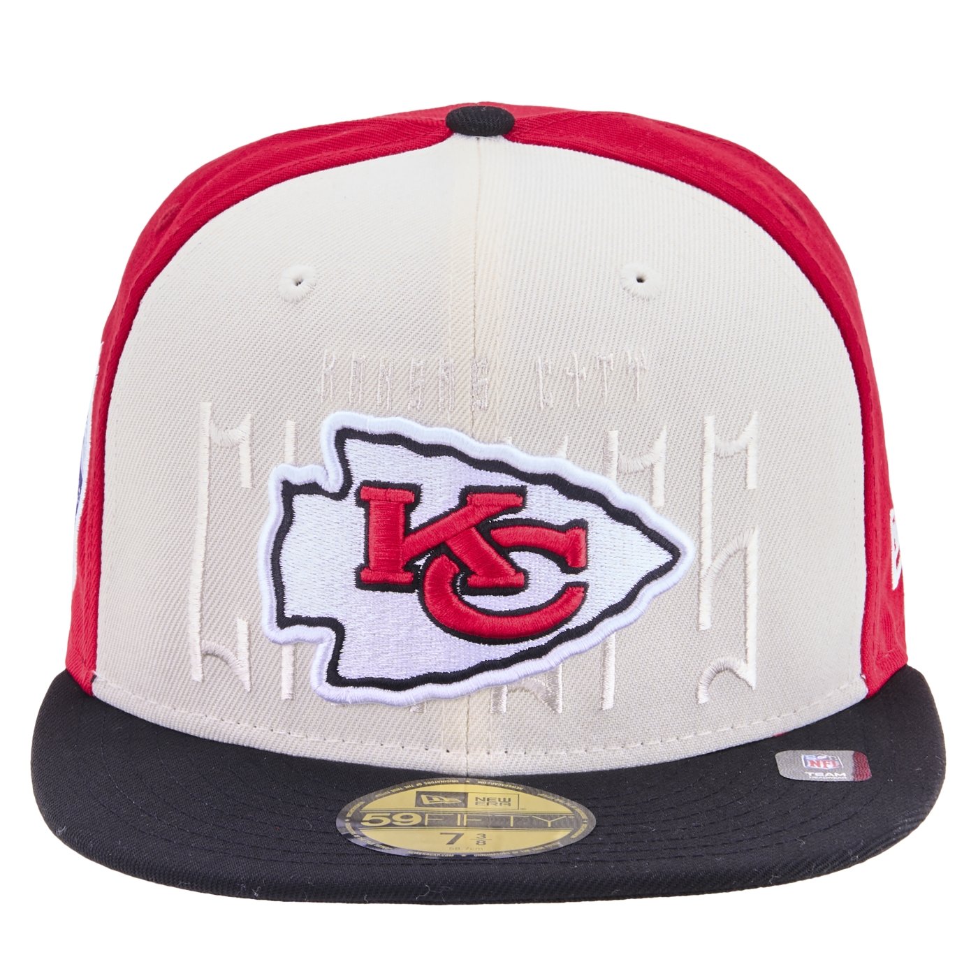 Bone New Era 59FIFTY Fitted Kansas City Chiefs NFL Game 2025 Off White/Vermelho 2