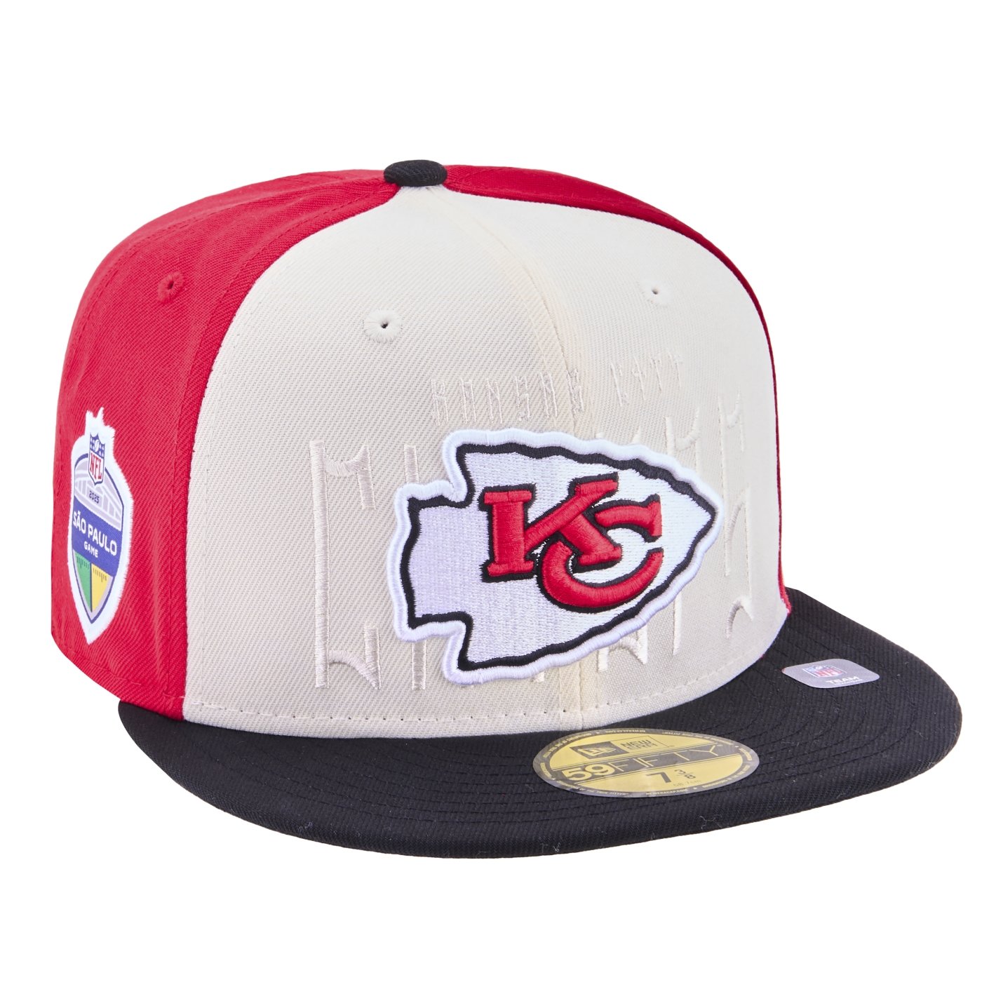 Bone New Era 59FIFTY Fitted Kansas City Chiefs NFL Game 2025 Off White/Vermelho 3