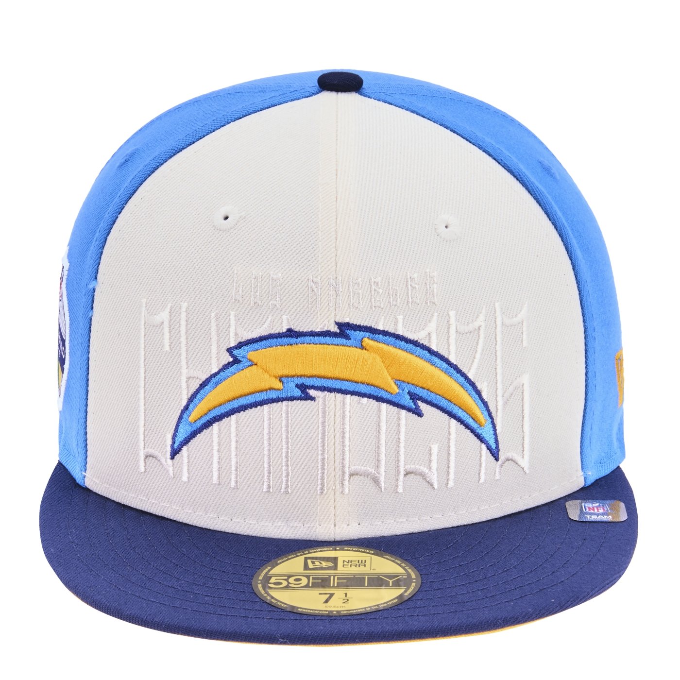 Bone New Era 59FIFTY Fitted Los Angeles Chargers NFL Game 2025 Off White/Azul 2