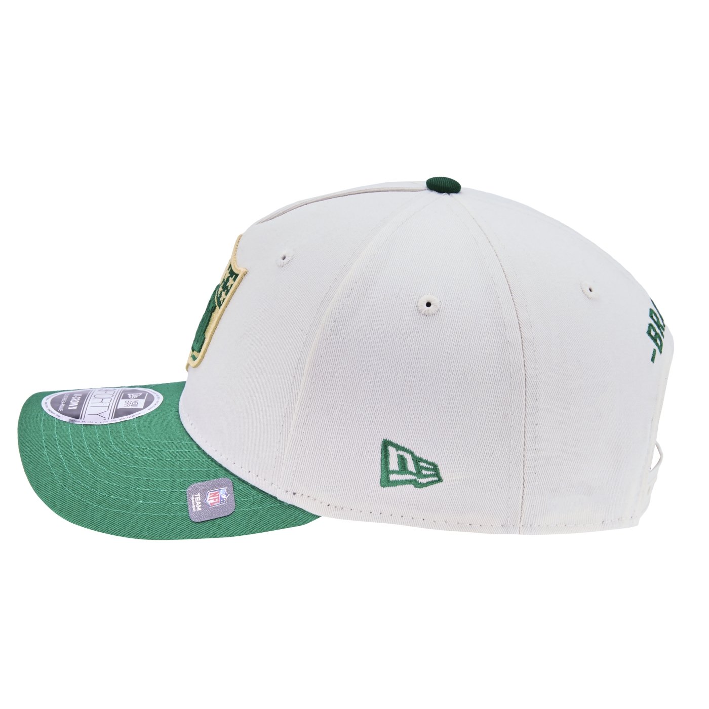 Bone New Era 9FORTY M-Crown A-Frame NFL Game Brasil 2025 Off White/Verde 7