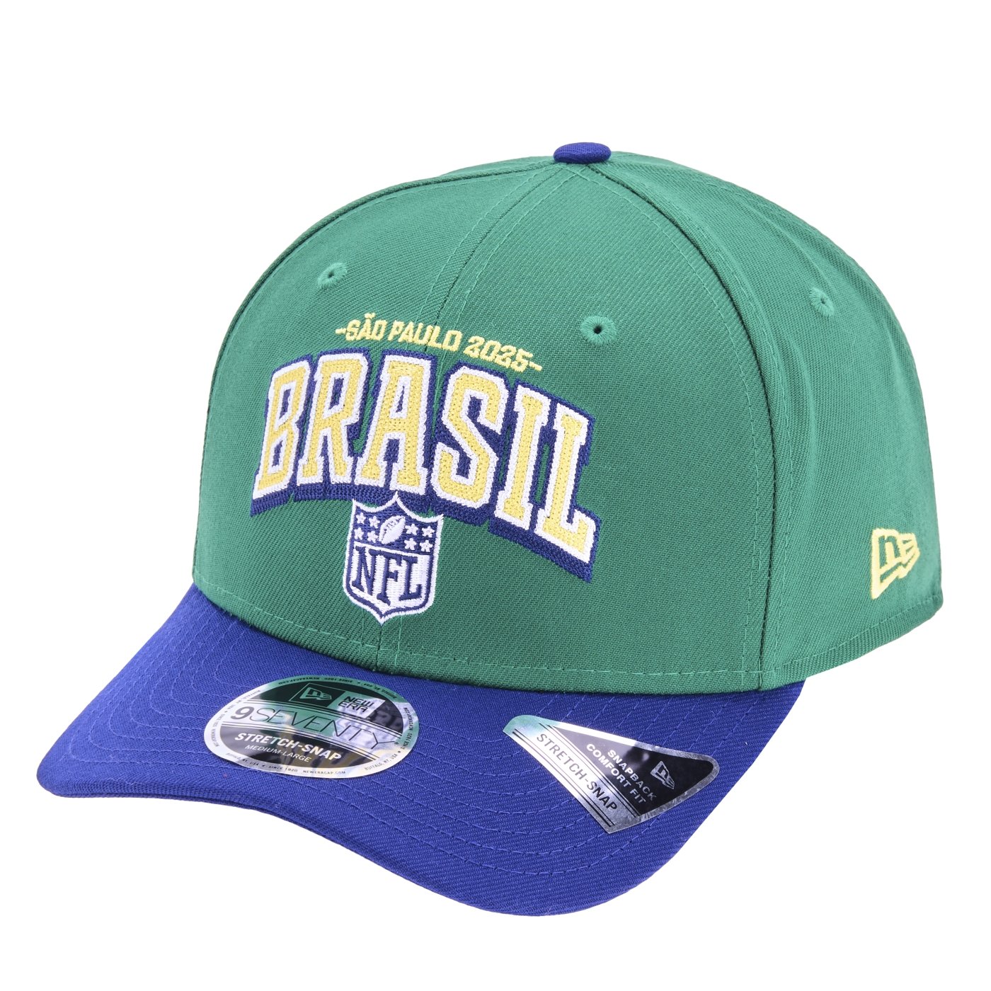 Bone New Era 9SEVENTY Stretch Snap NFL Game Brasil 2025 Verde