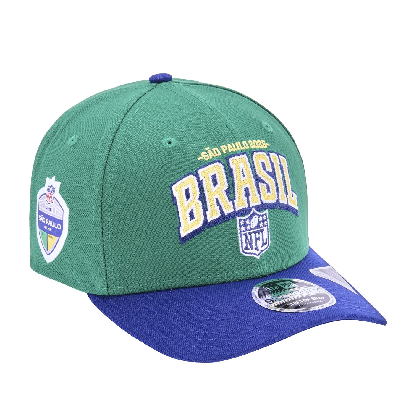 Bone New Era 9SEVENTY Stretch Snap NFL Game Brasil 2025 Verde