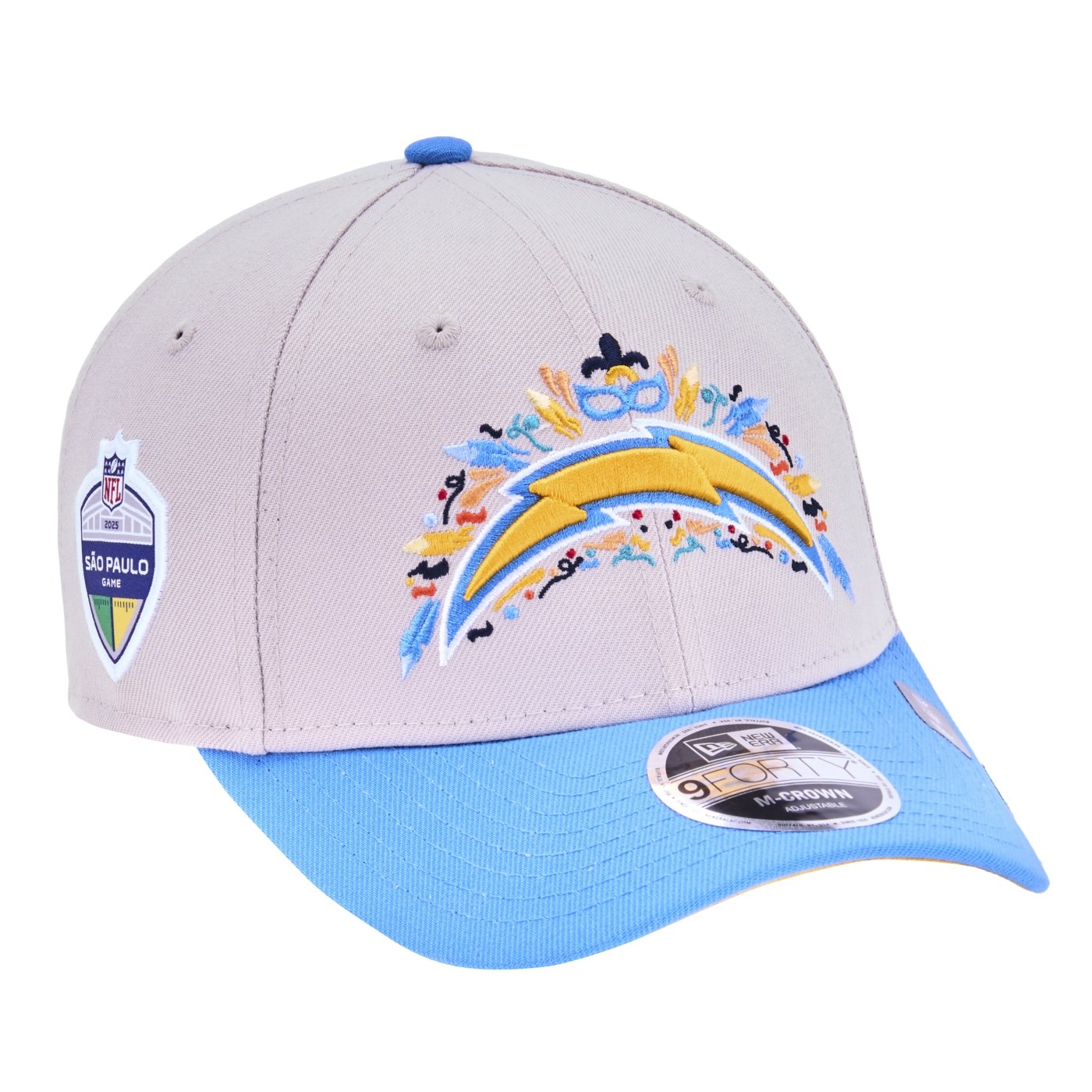 Bone New Era 9FORTY M-Crown Los Angeles Chargers NFL Game 2025 Cinza 3