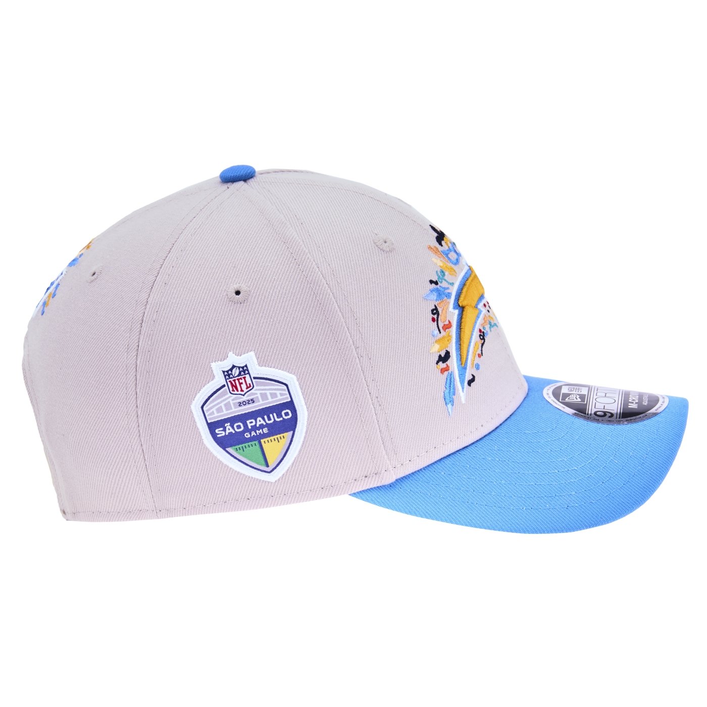 Bone New Era 9FORTY M-Crown Los Angeles Chargers NFL Game 2025 Cinza 4