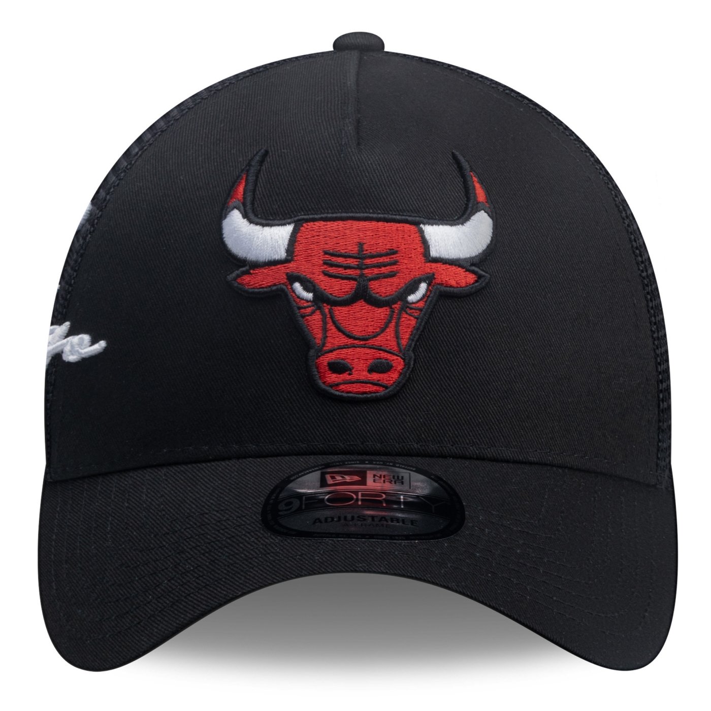 Bone New Era 9FORTY A-Frame Trucker Chicago Bulls NBA Preto Preto 3