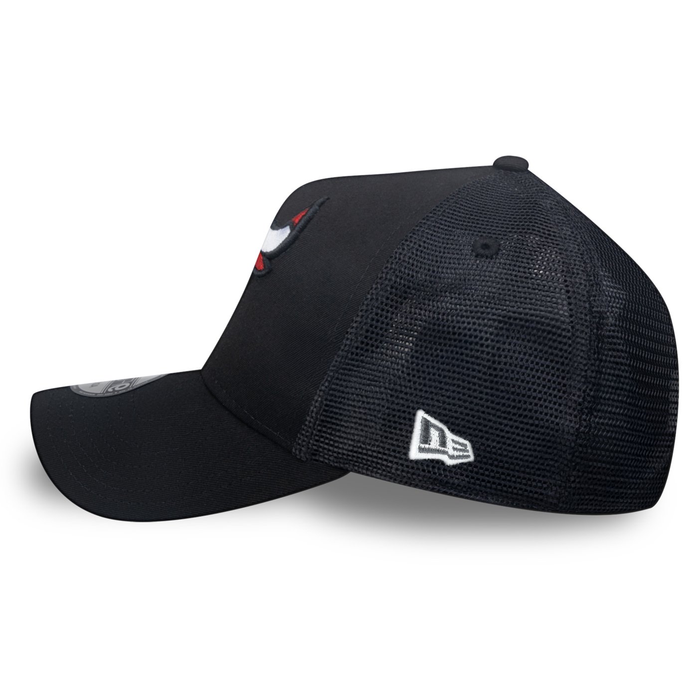 Bone New Era 9FORTY A-Frame Trucker Chicago Bulls NBA Preto Preto 7