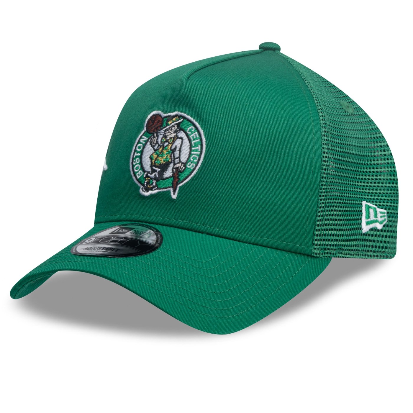 Bone New Era  9FORTY A-Frame Trucker Boston Celtics NBA Verde
