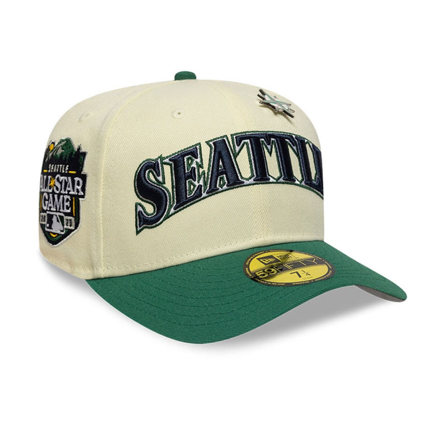 Bone New Era  59FIFTY Seattle Mariners MLB Off White Off White/Verde 3